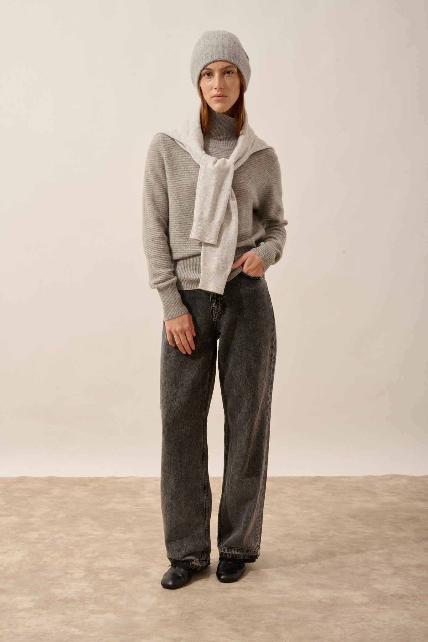 jin bonnet 6 fils nuage chiné 100% cachemire