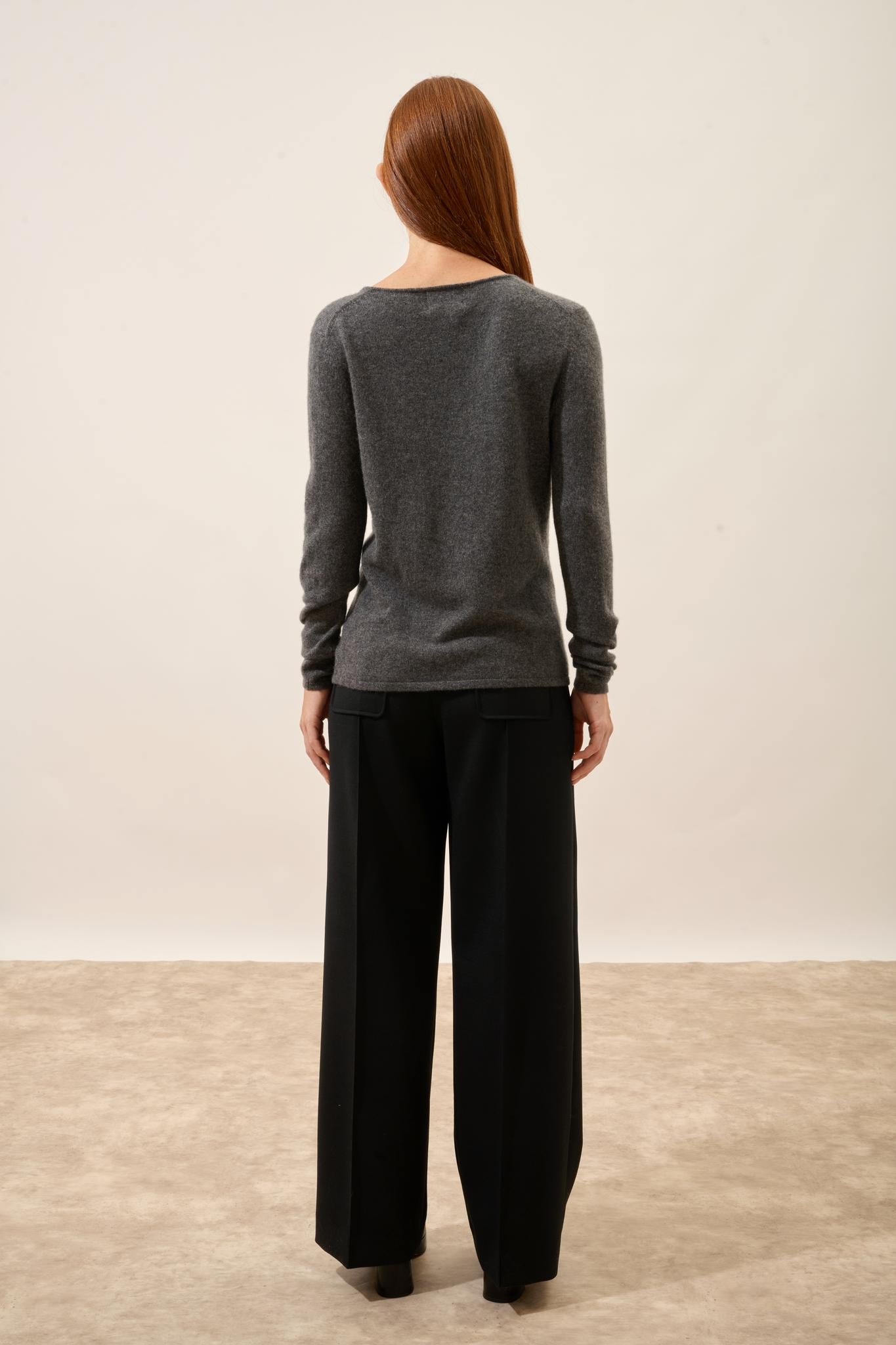 JOAN v-neck sweater anthracite mottled