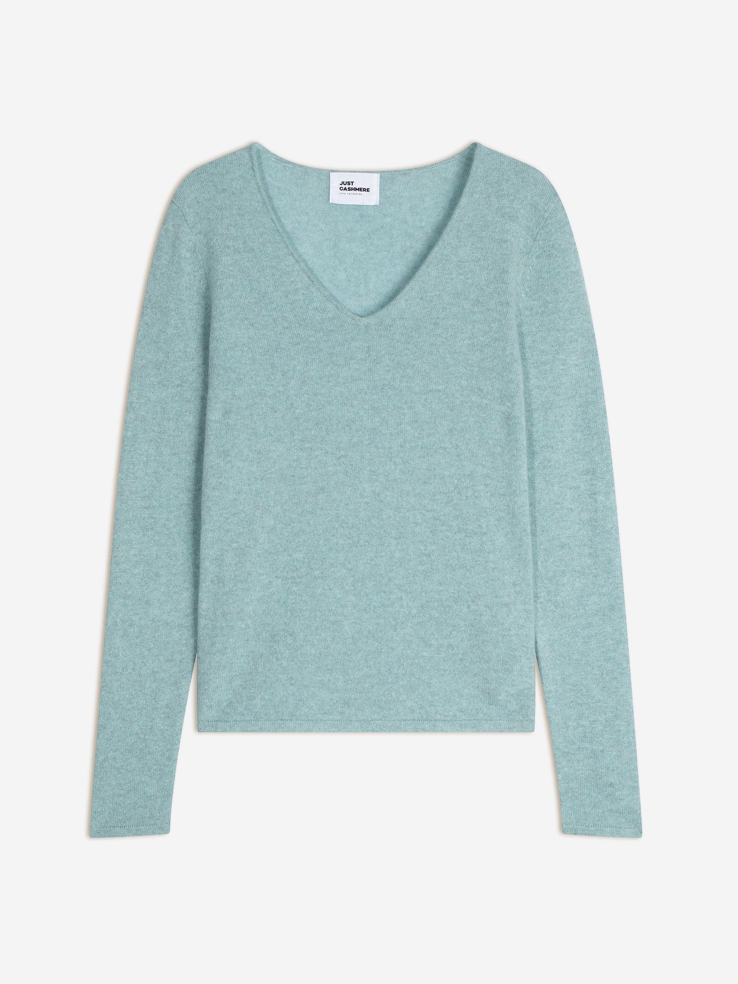 JOAN aqua heather V-neck sweater
