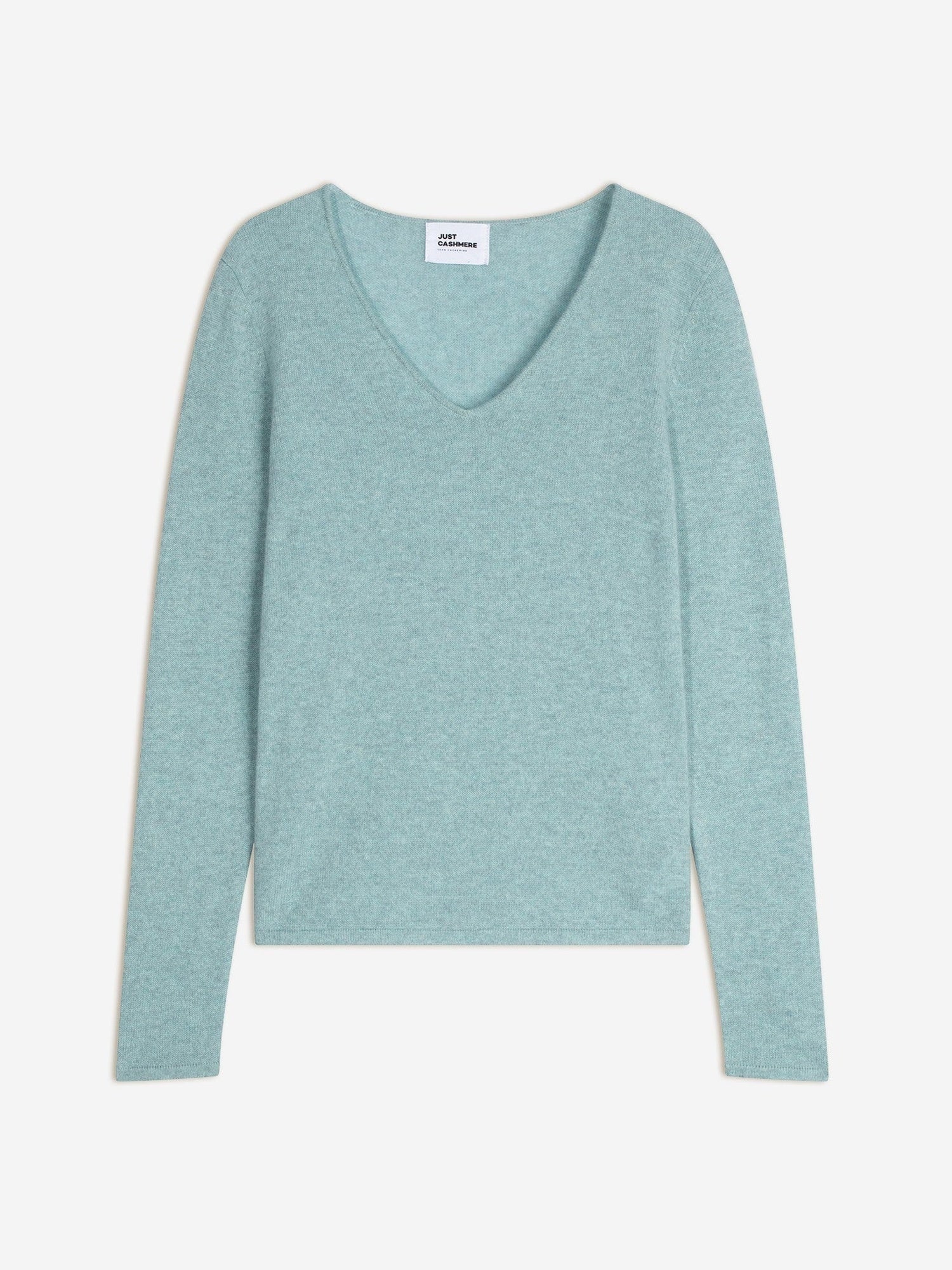 Joan V-neck sweater in aqua heather