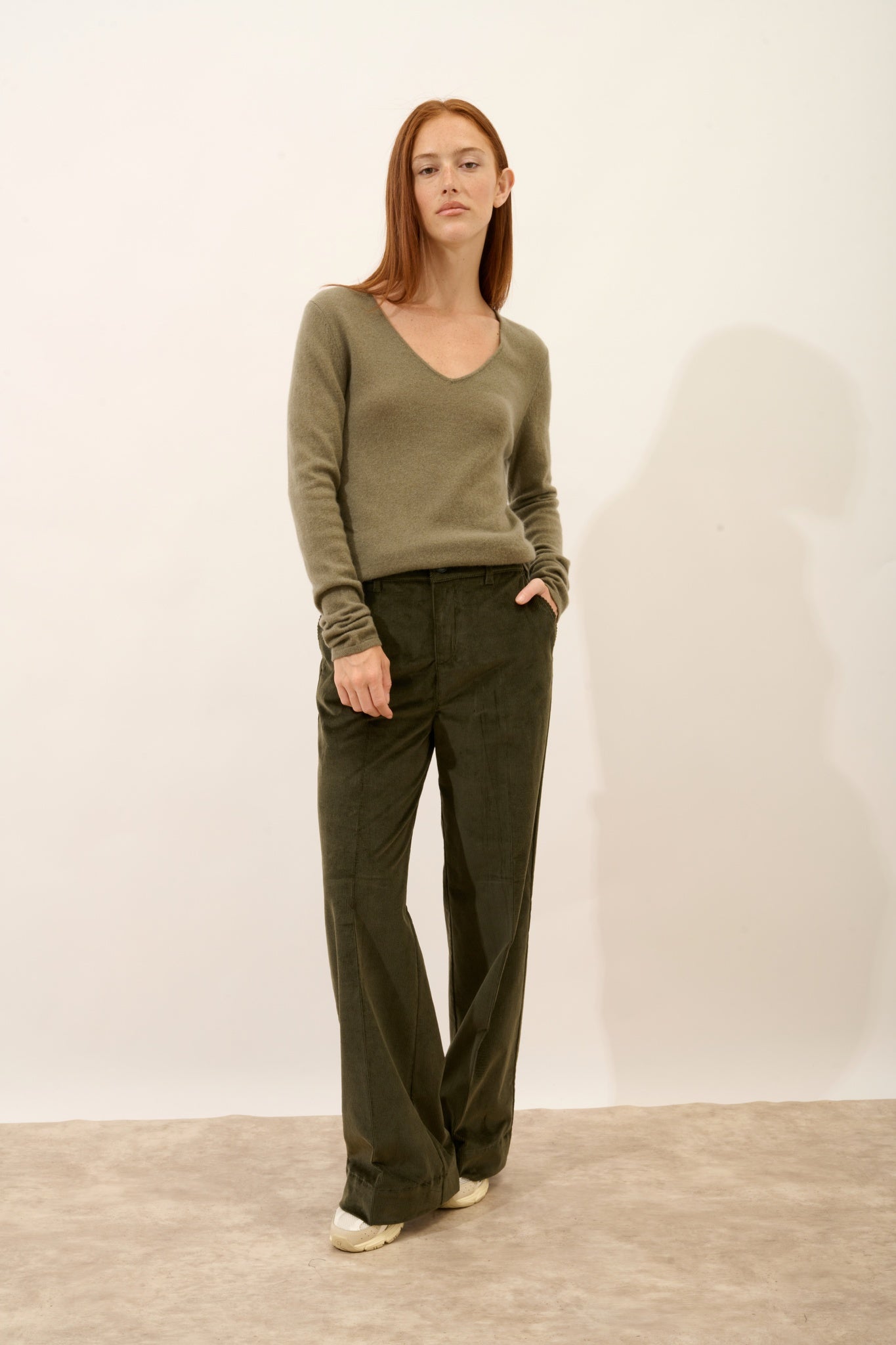 JOAN army v-neck sweater