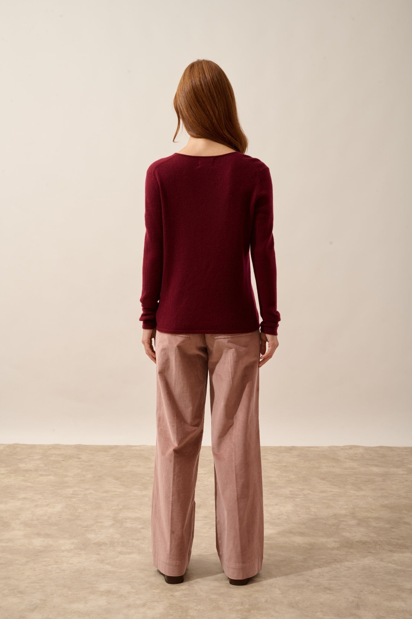 JOAN pull col v bordeaux