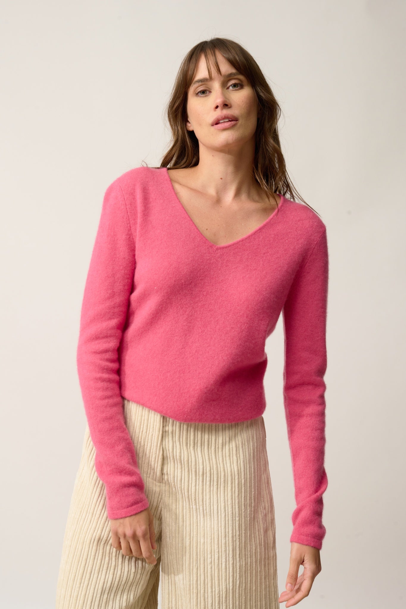 JOAN strawberry v-neck sweater