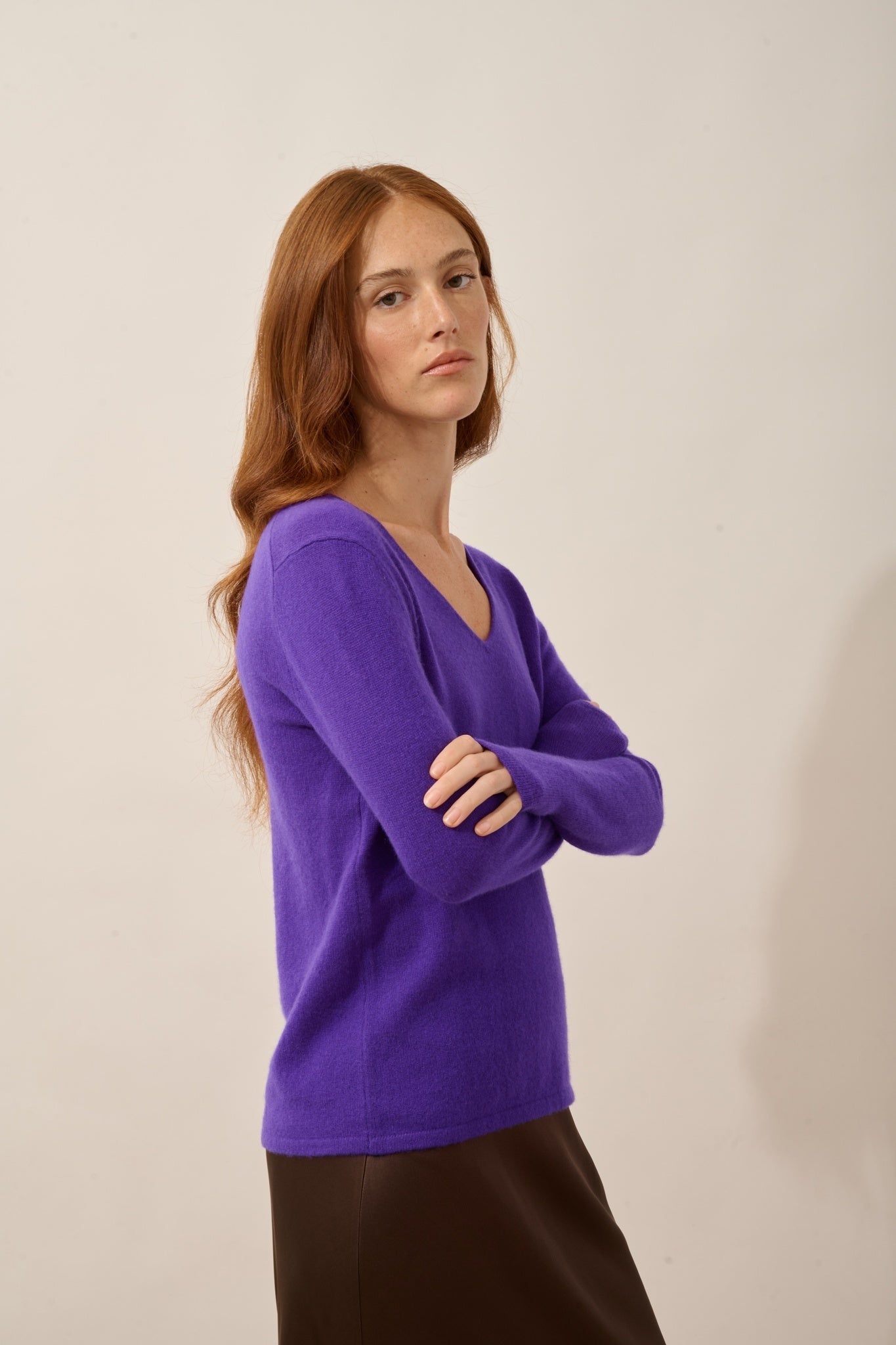 JOAN pull col v gentiane