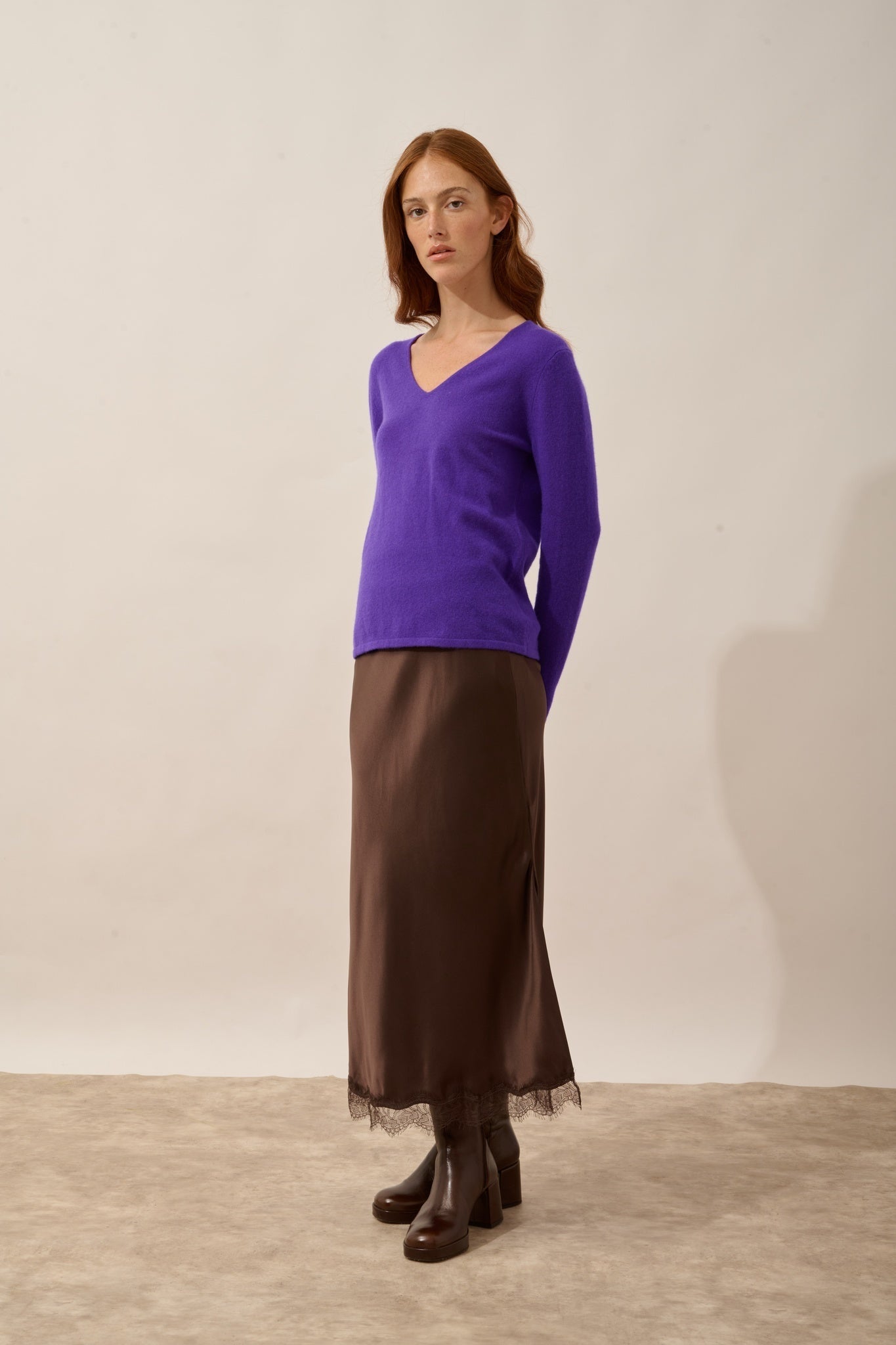 JOAN pull col v gentiane