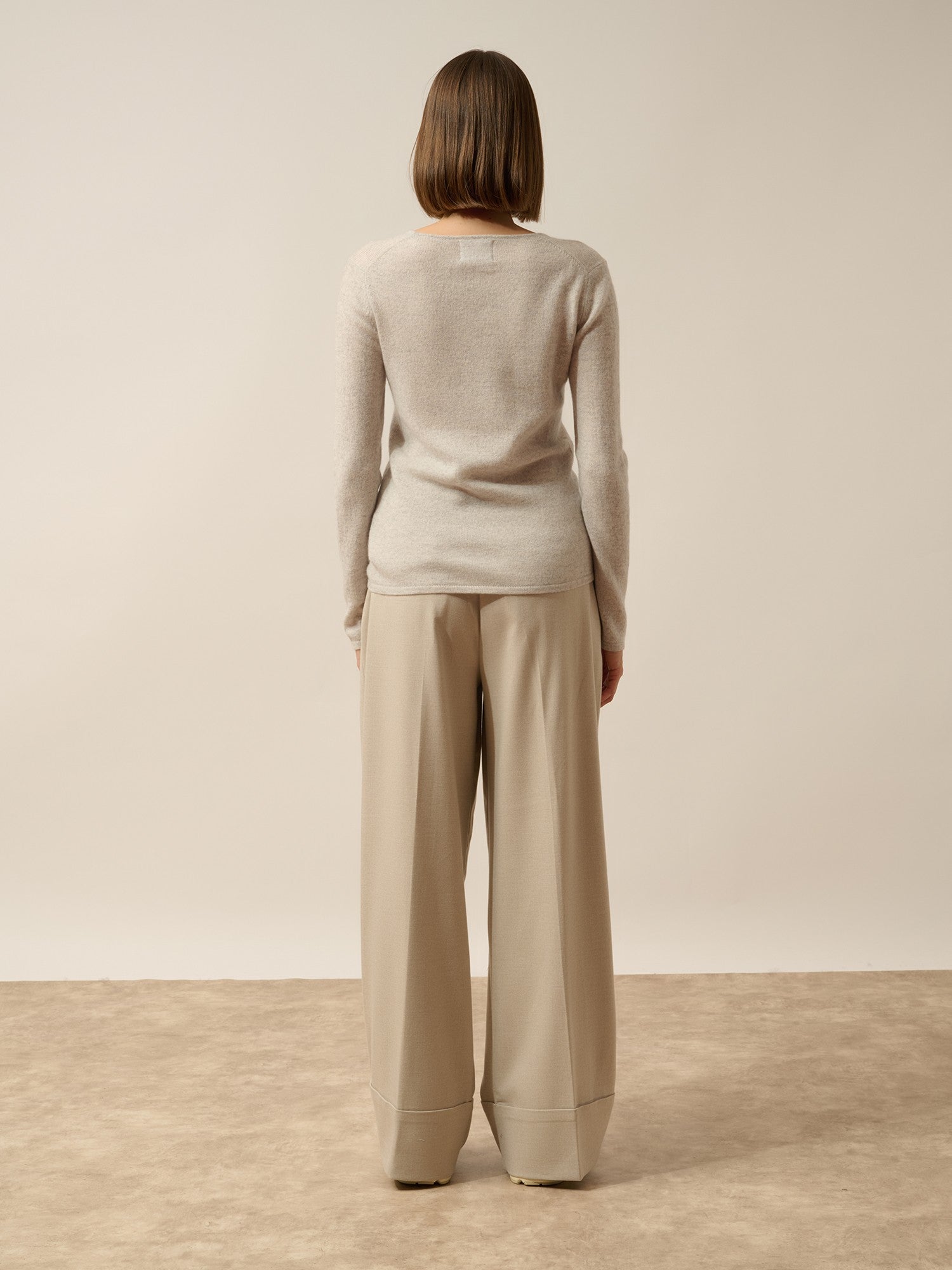 Joan V-neck sweater in heathered glacier blue