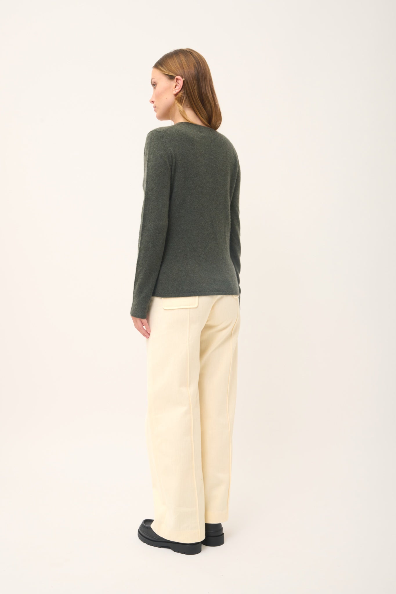 JOAN khaki v-neck sweater