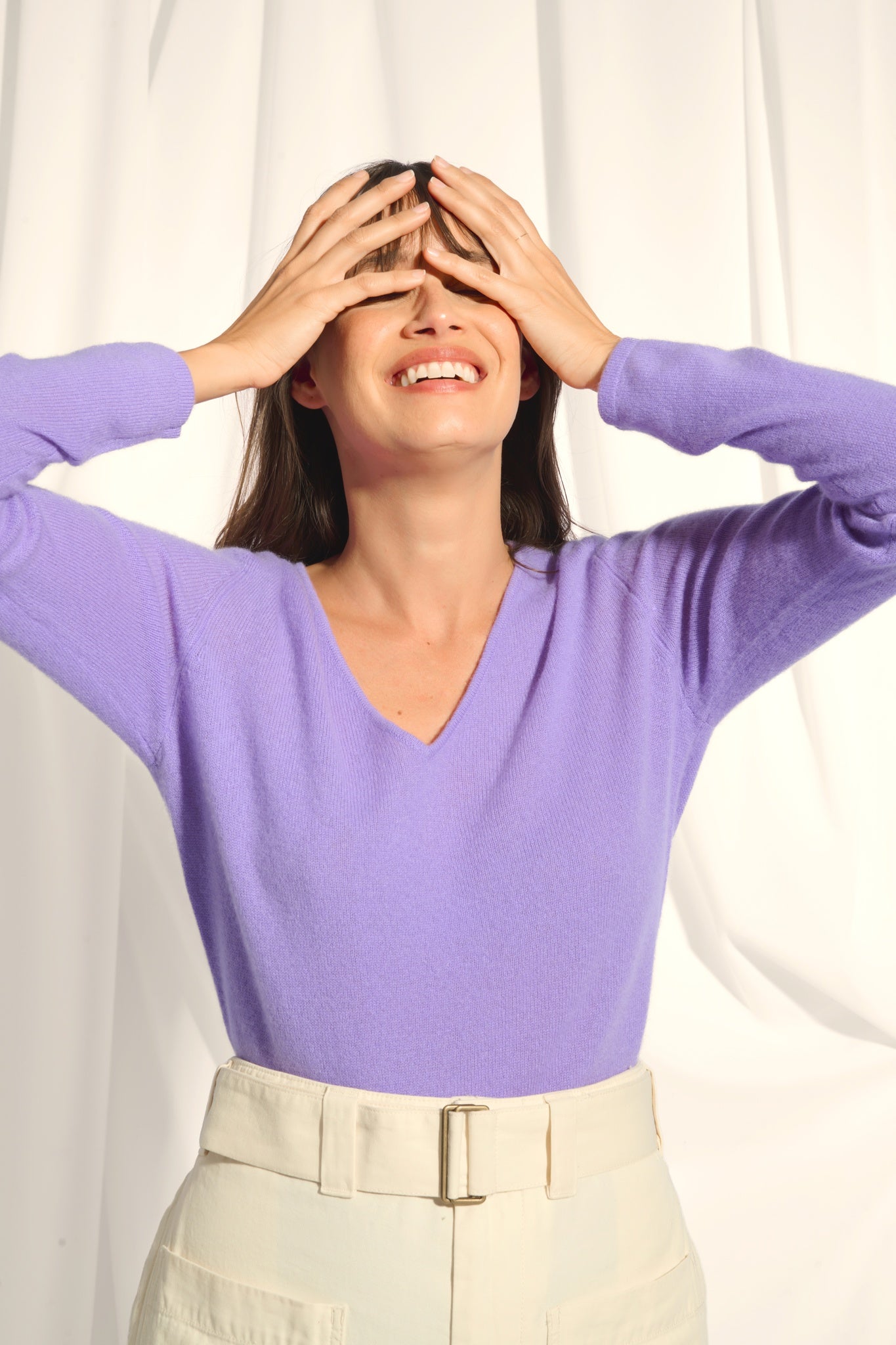 JOAN pull col v lavande