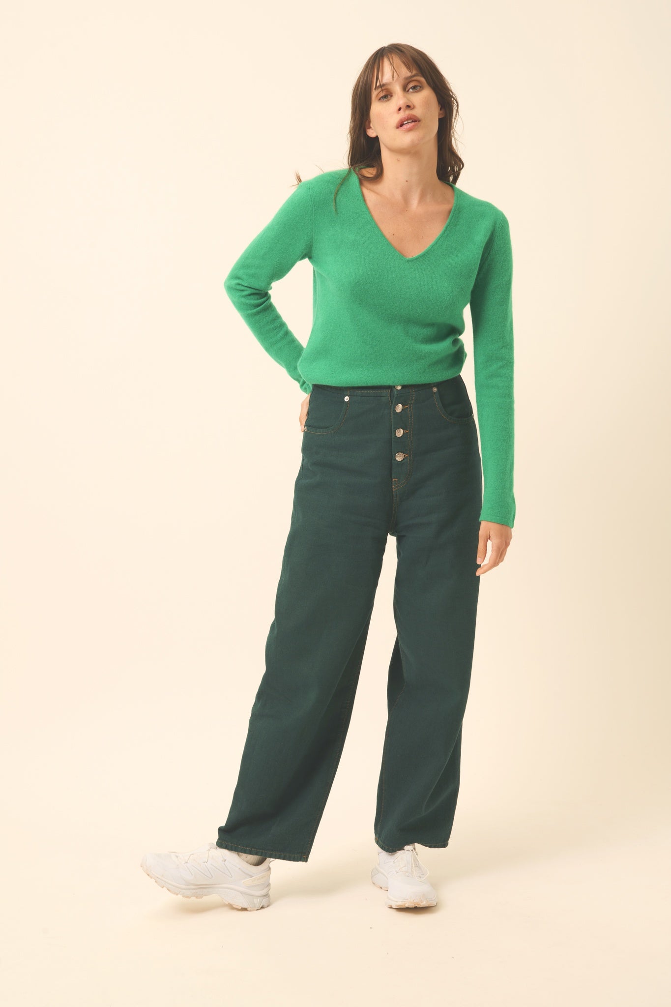 JOAN pull col v menthe