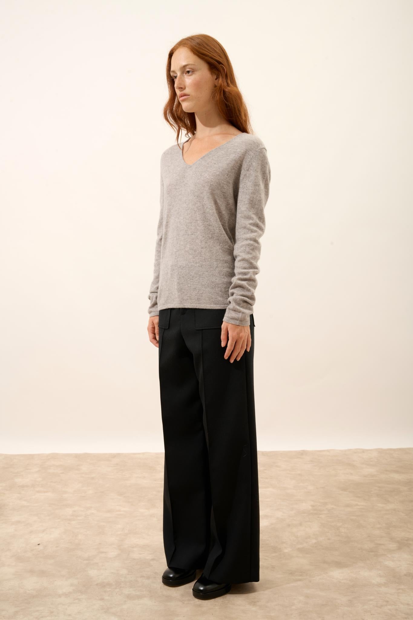 JOAN pull col v nuage chiné