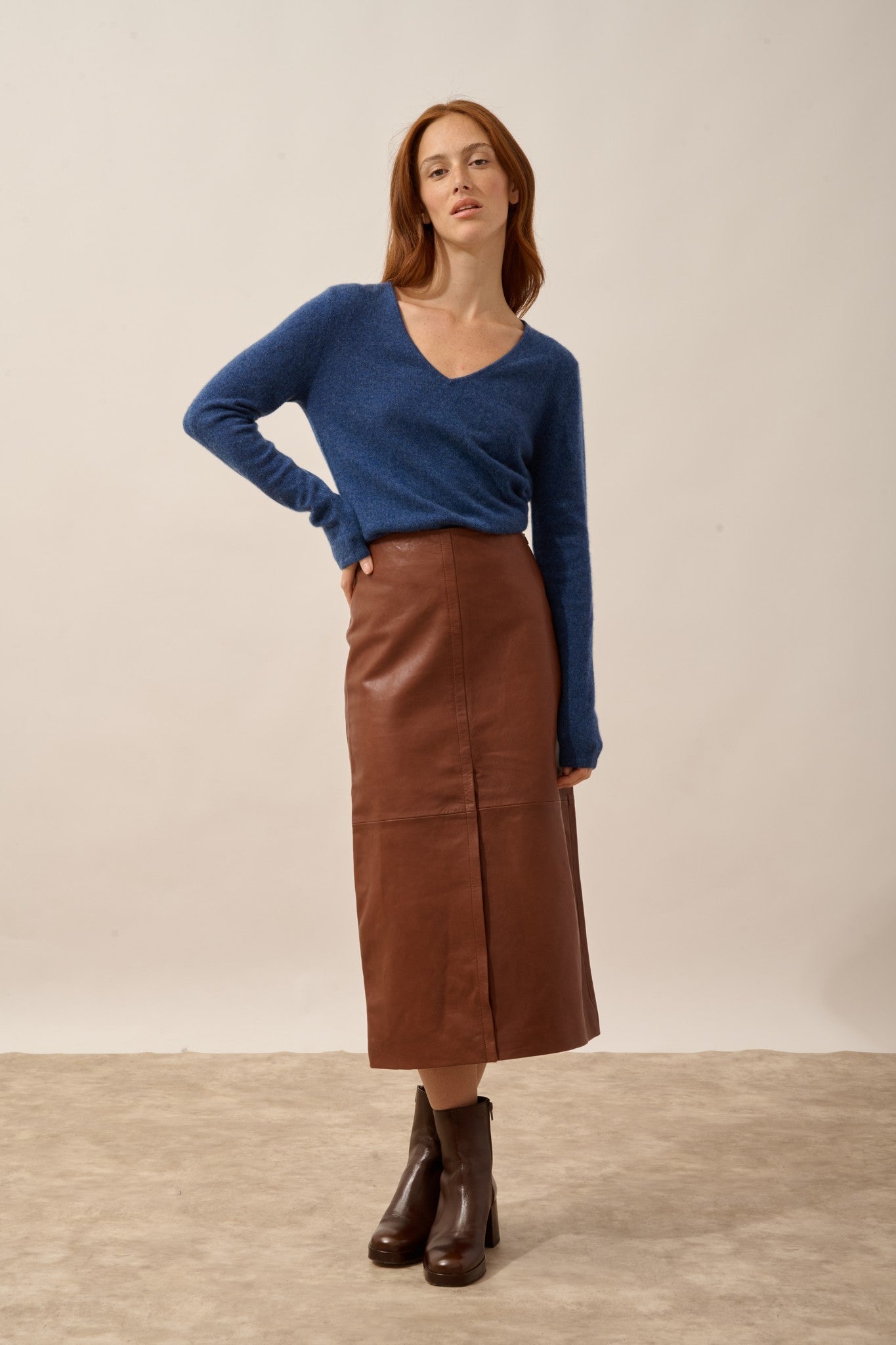 joan pull col v ocean chiné