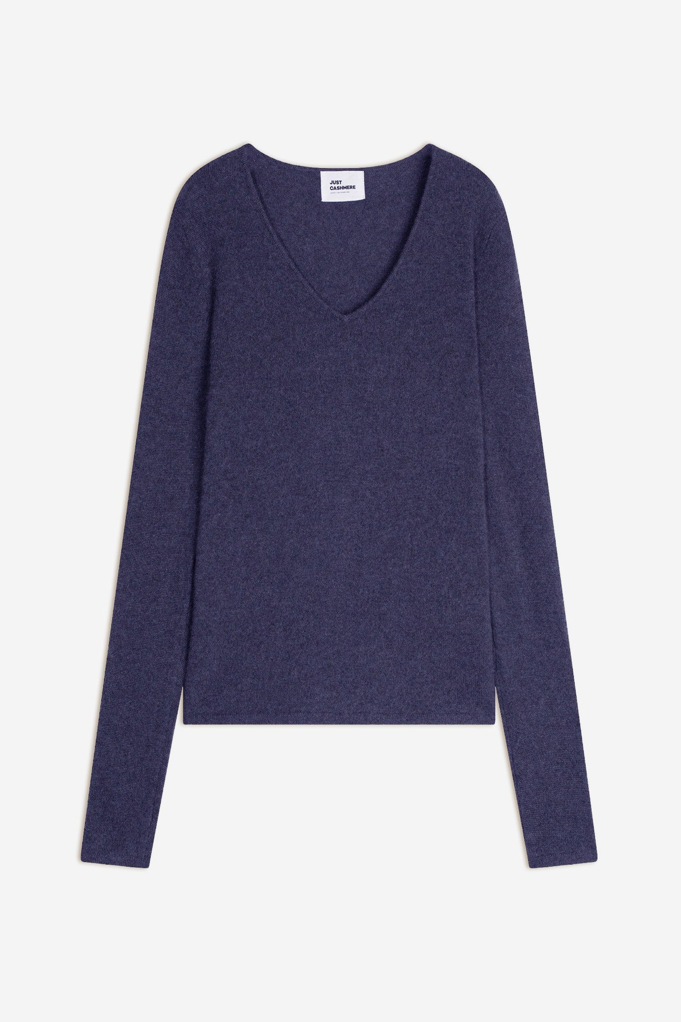 joan pull col v violet gris chiné