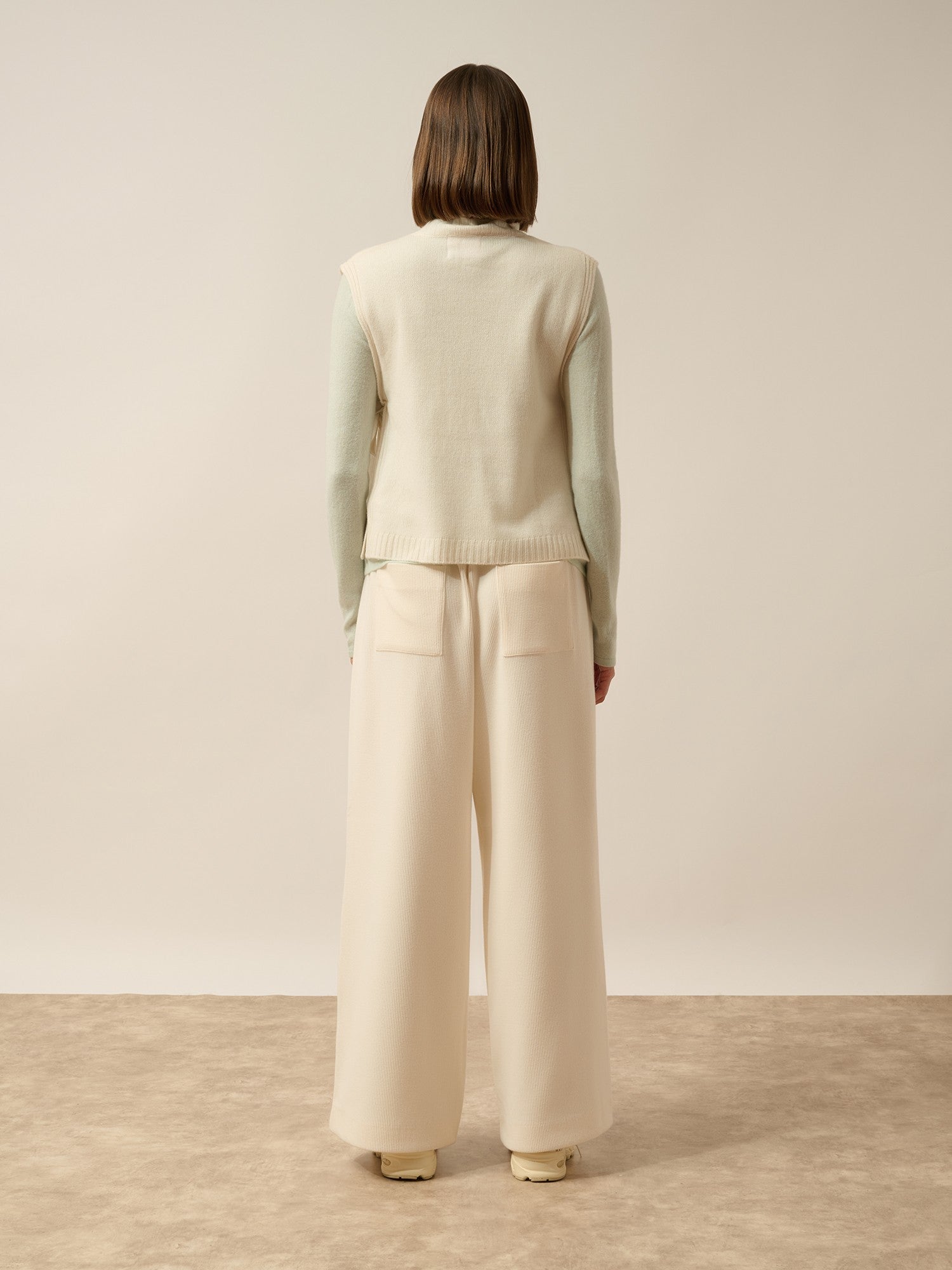 johana poncho ouvert col roulé 4 fils ivoire