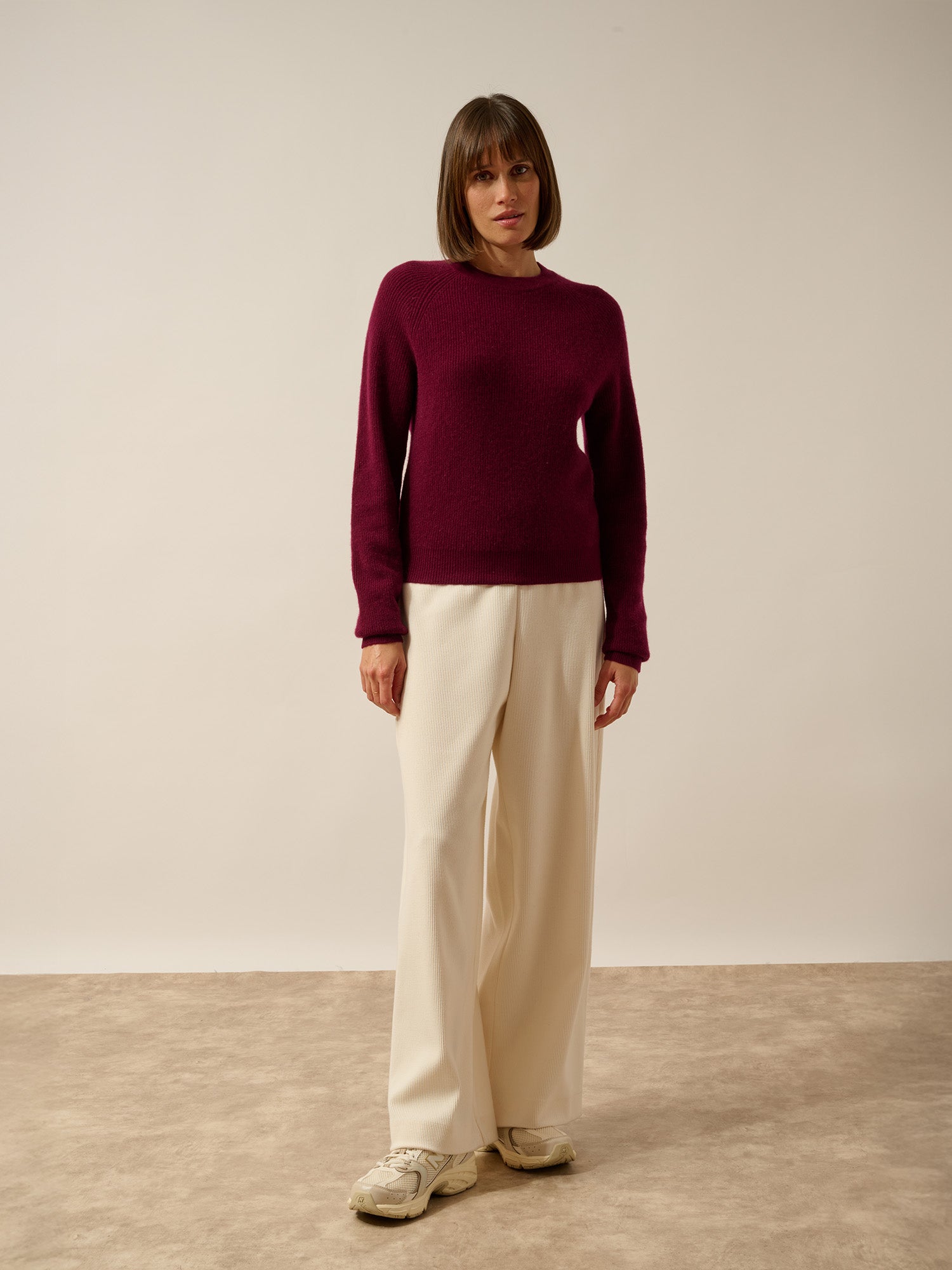 JONA pull col rond zippé dos bordeaux