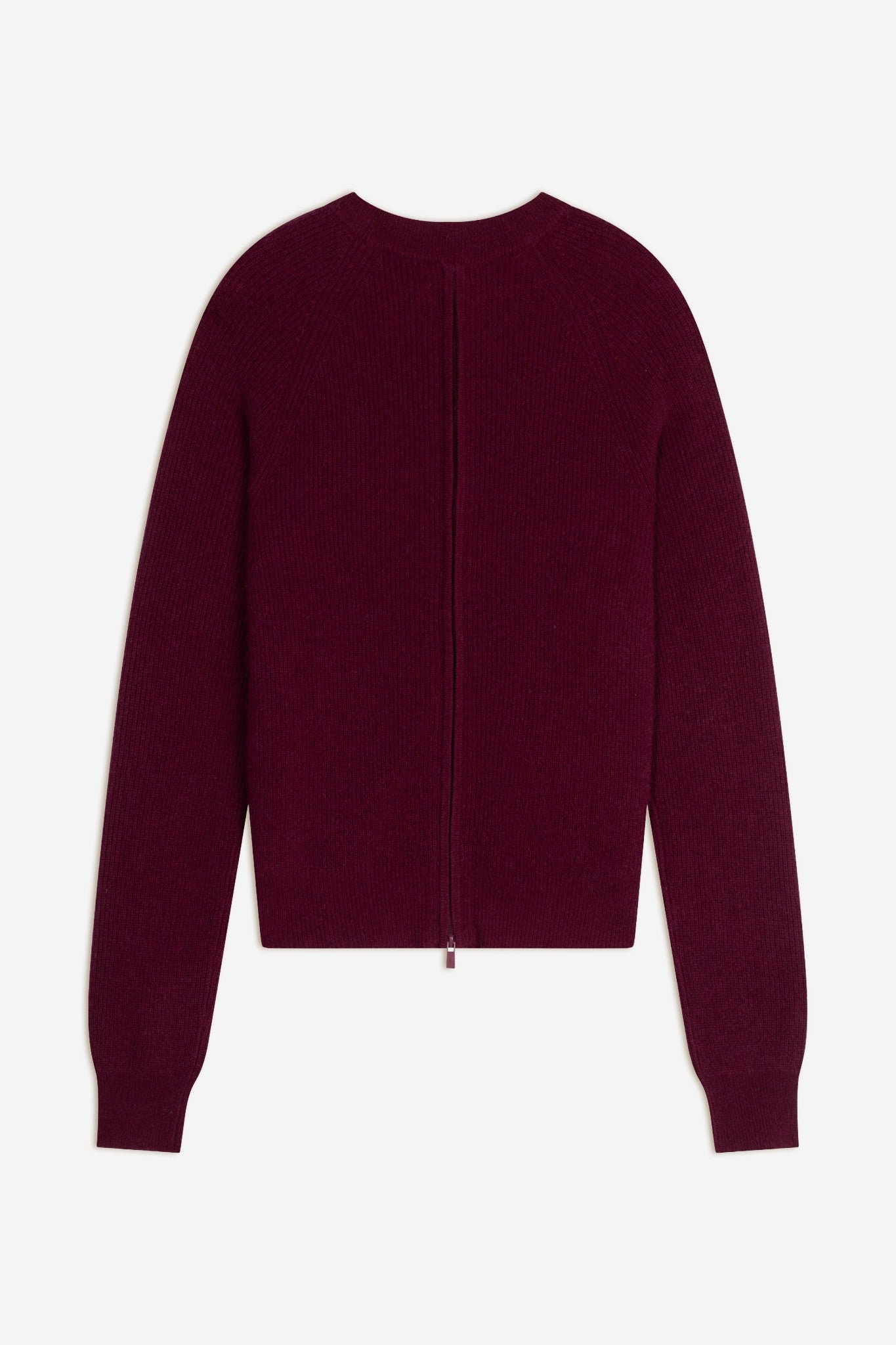 jona pull col rond zippé dos bordeaux