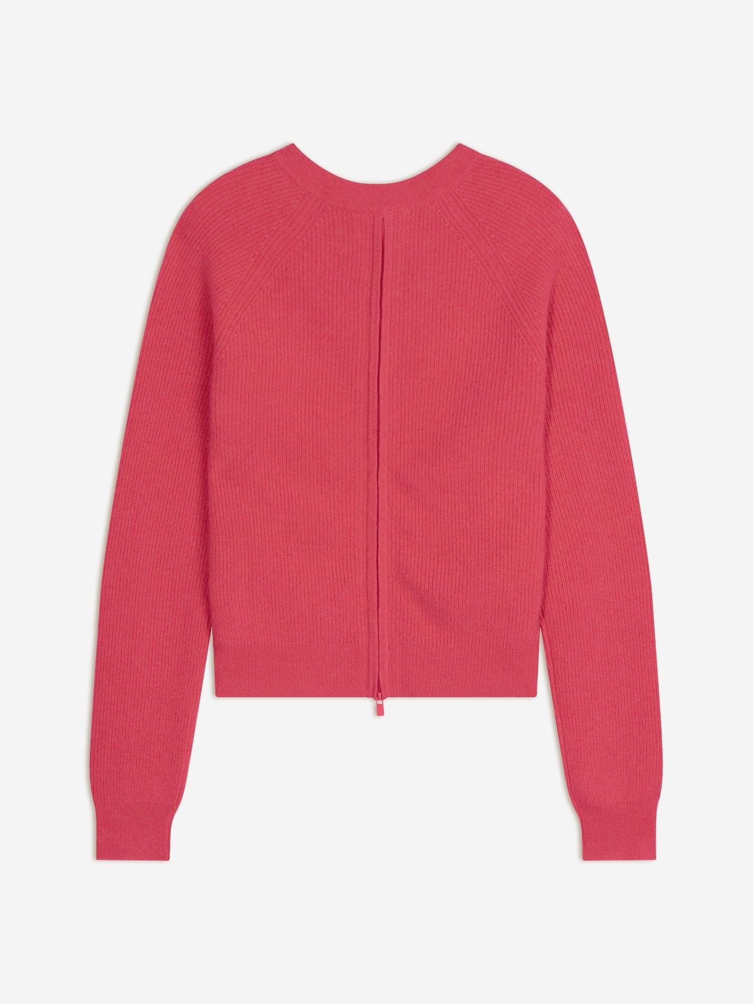 JONA pull col rond zippé dos corail