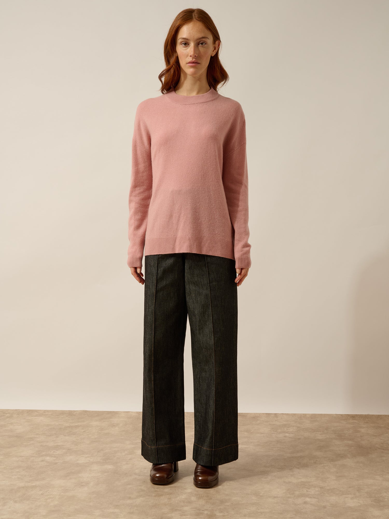 JOSPE pull col rond bois de rose