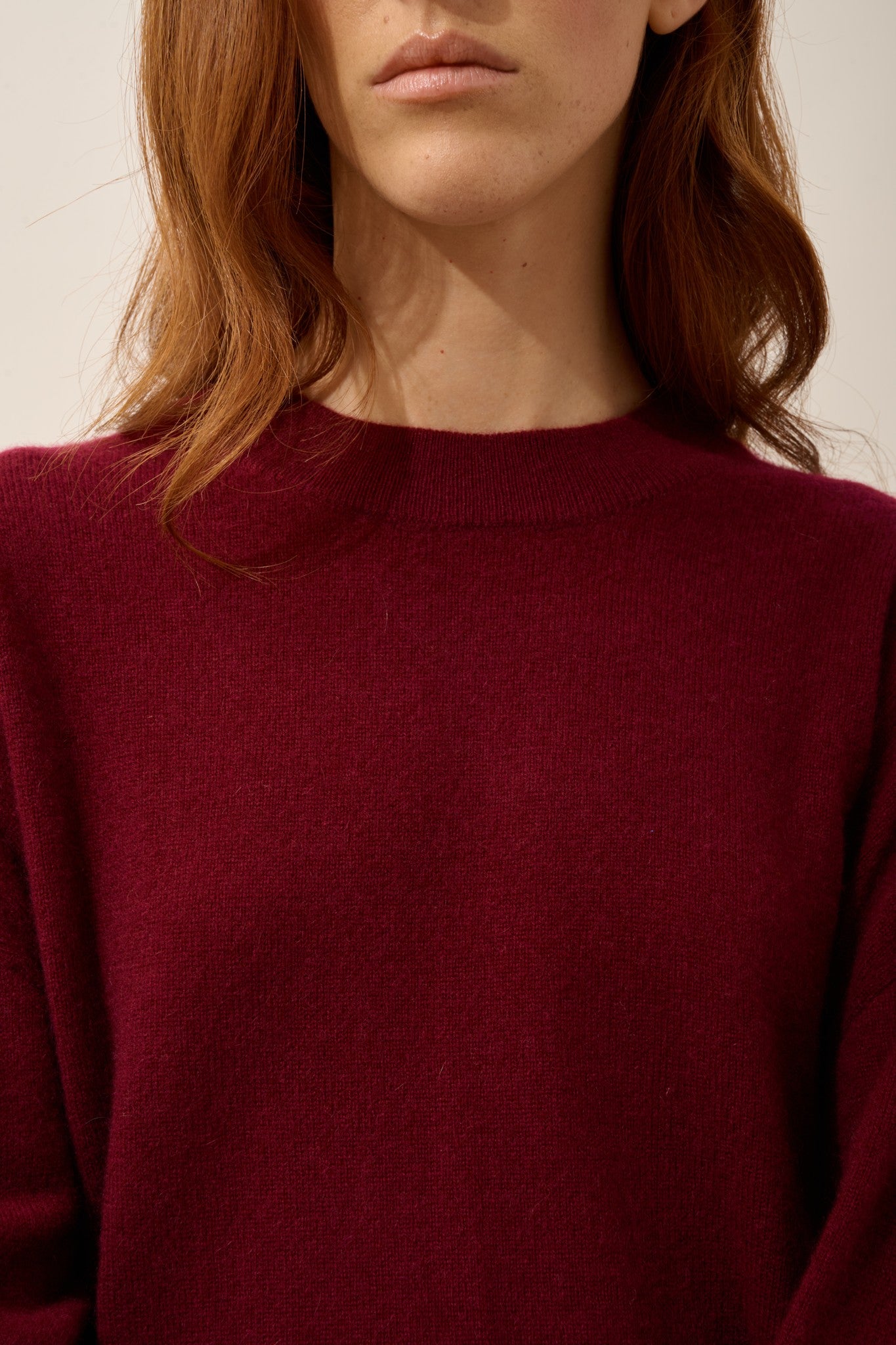 jospe pull col rond bordeaux