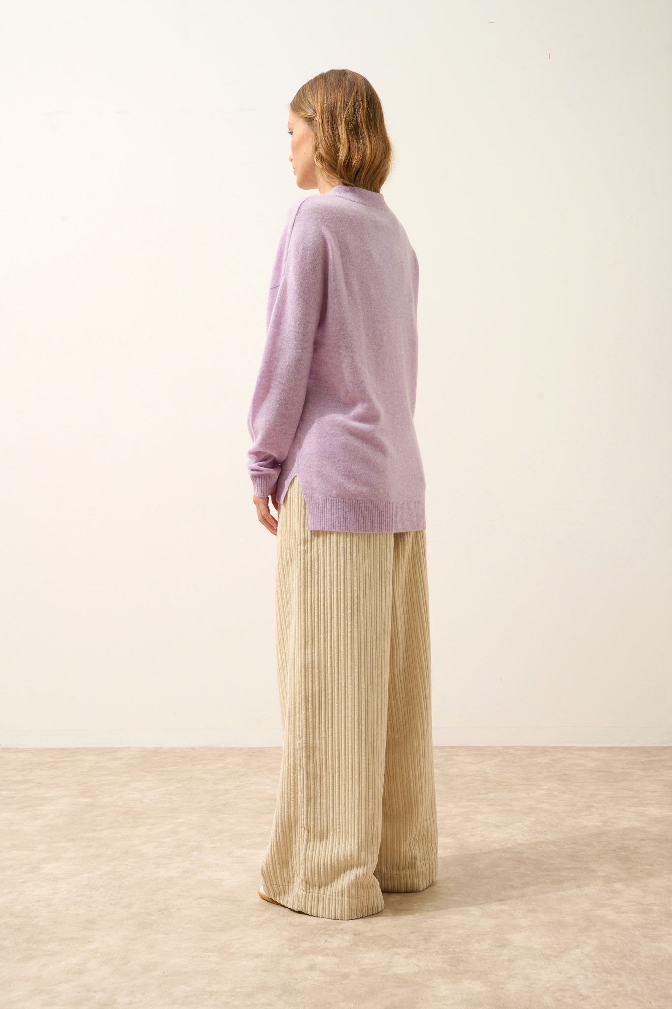 JOSPE round-neck sweater mauve mottled