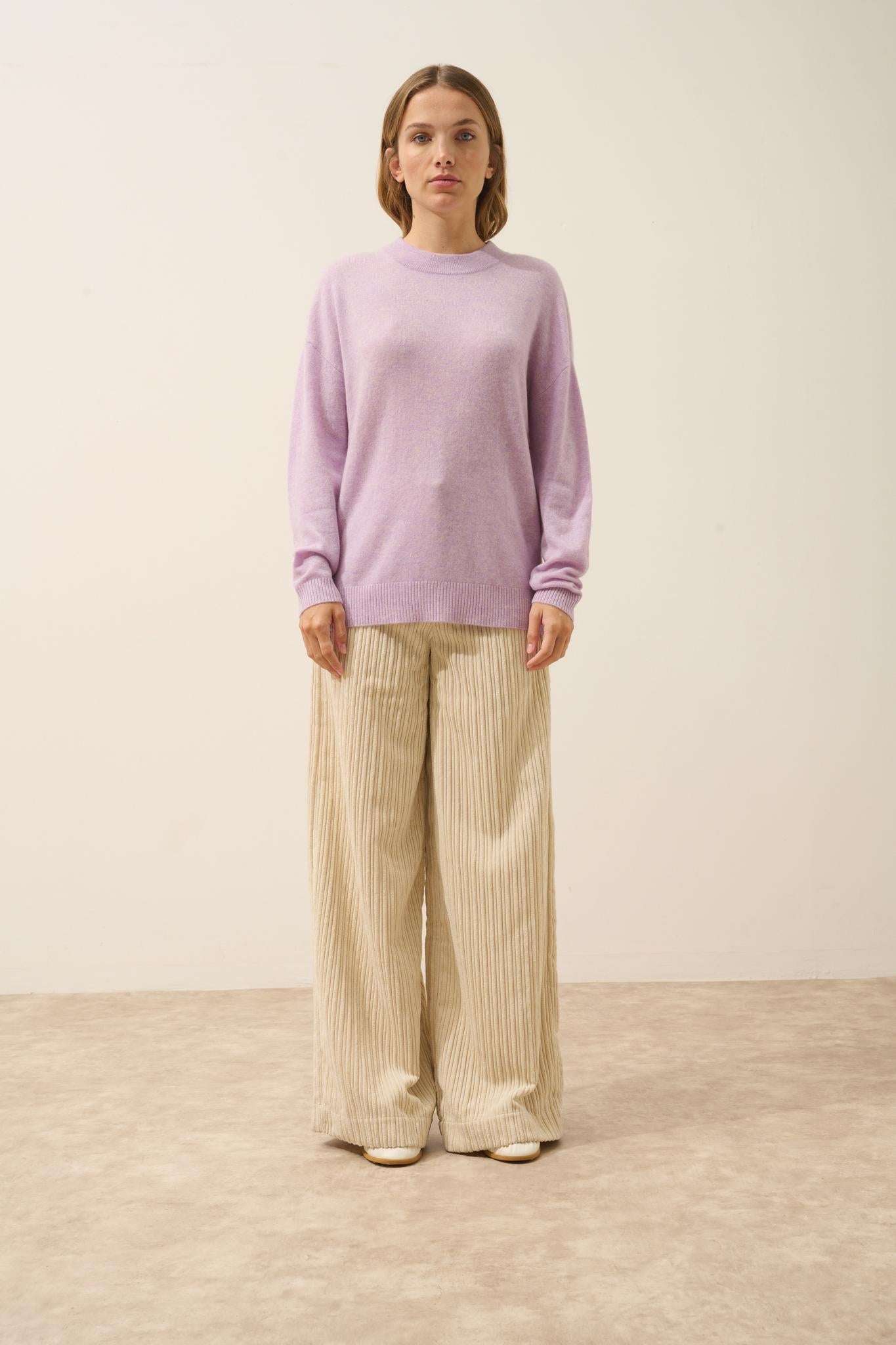 JOSPE round-neck sweater mauve mottled