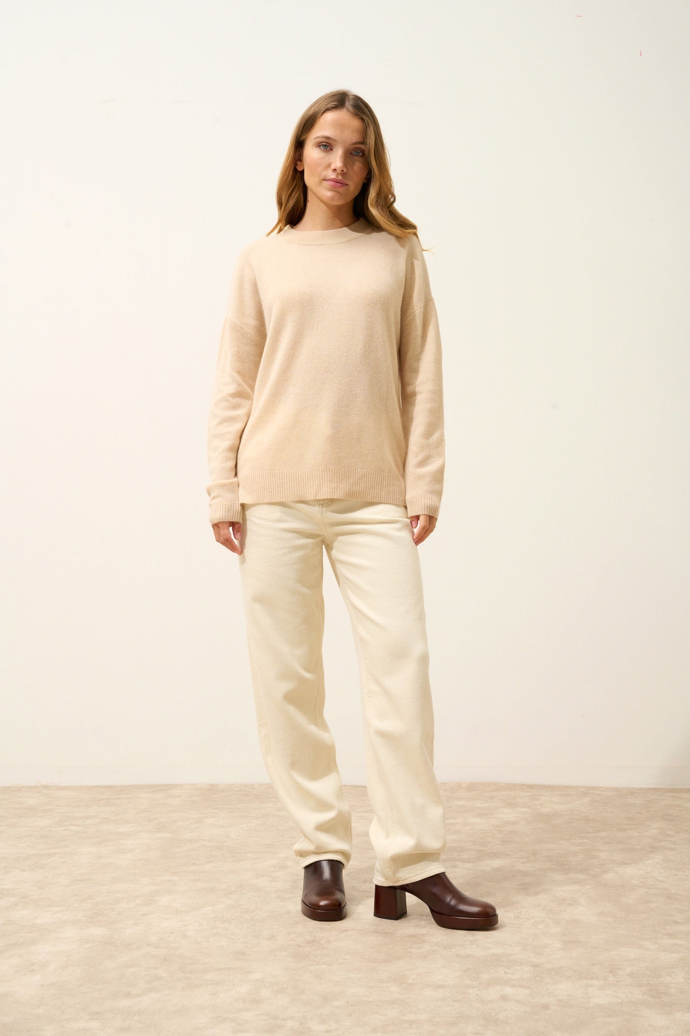 JOSPE pull col rond sable