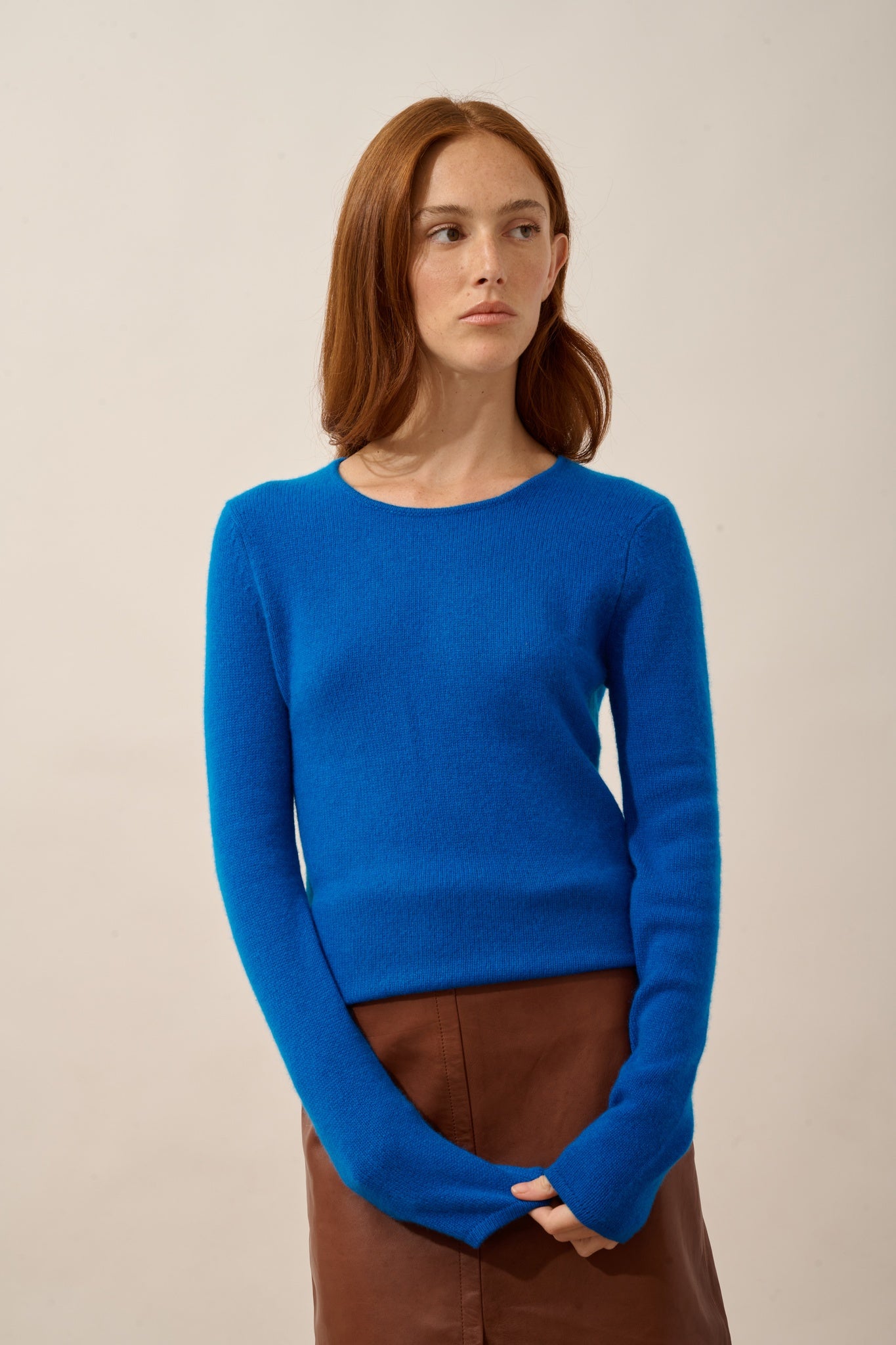 JOYCE pull col rond 4 fils calanque