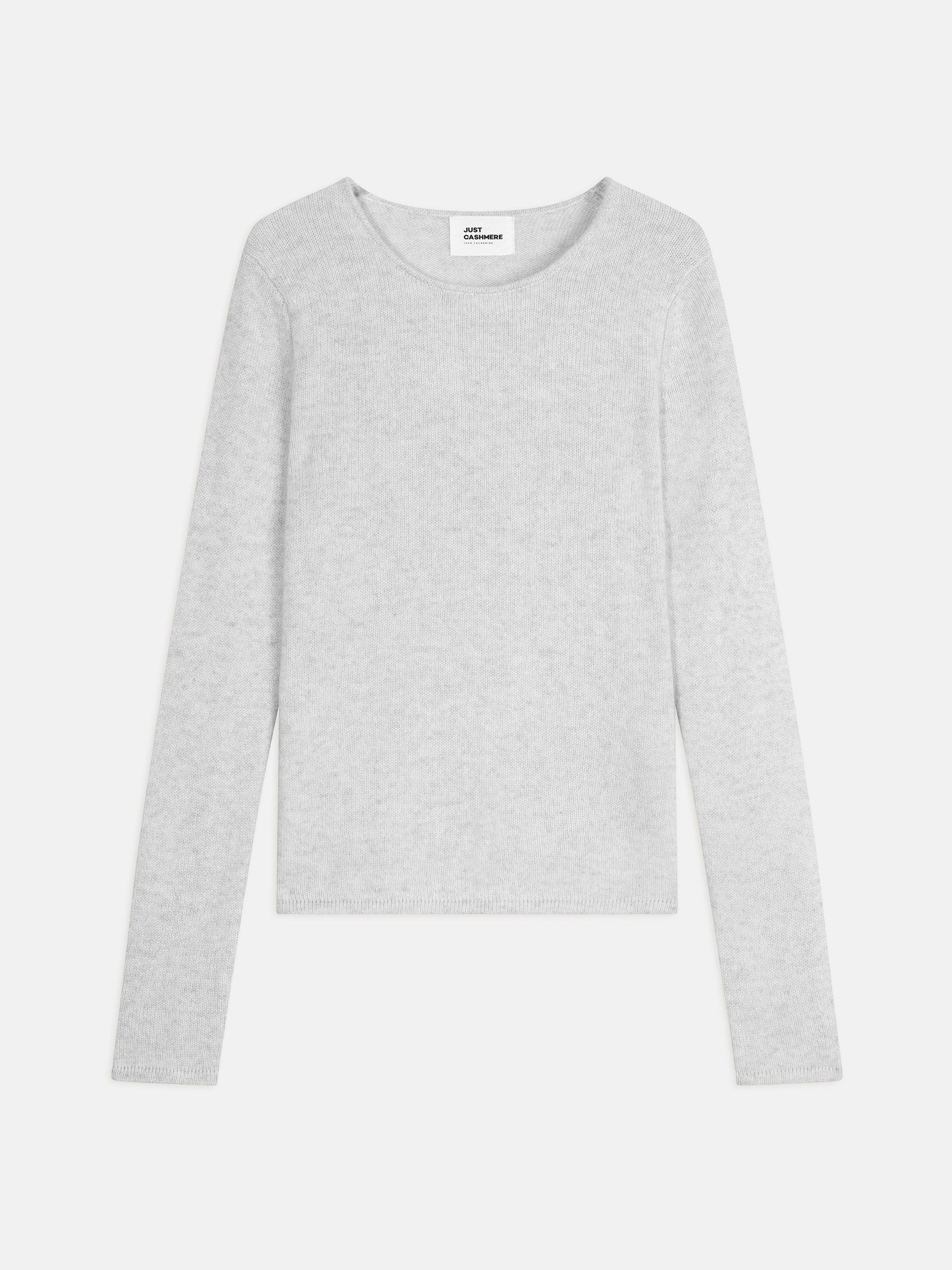 JOYCE pull col rond 4 fils gris perle chiné