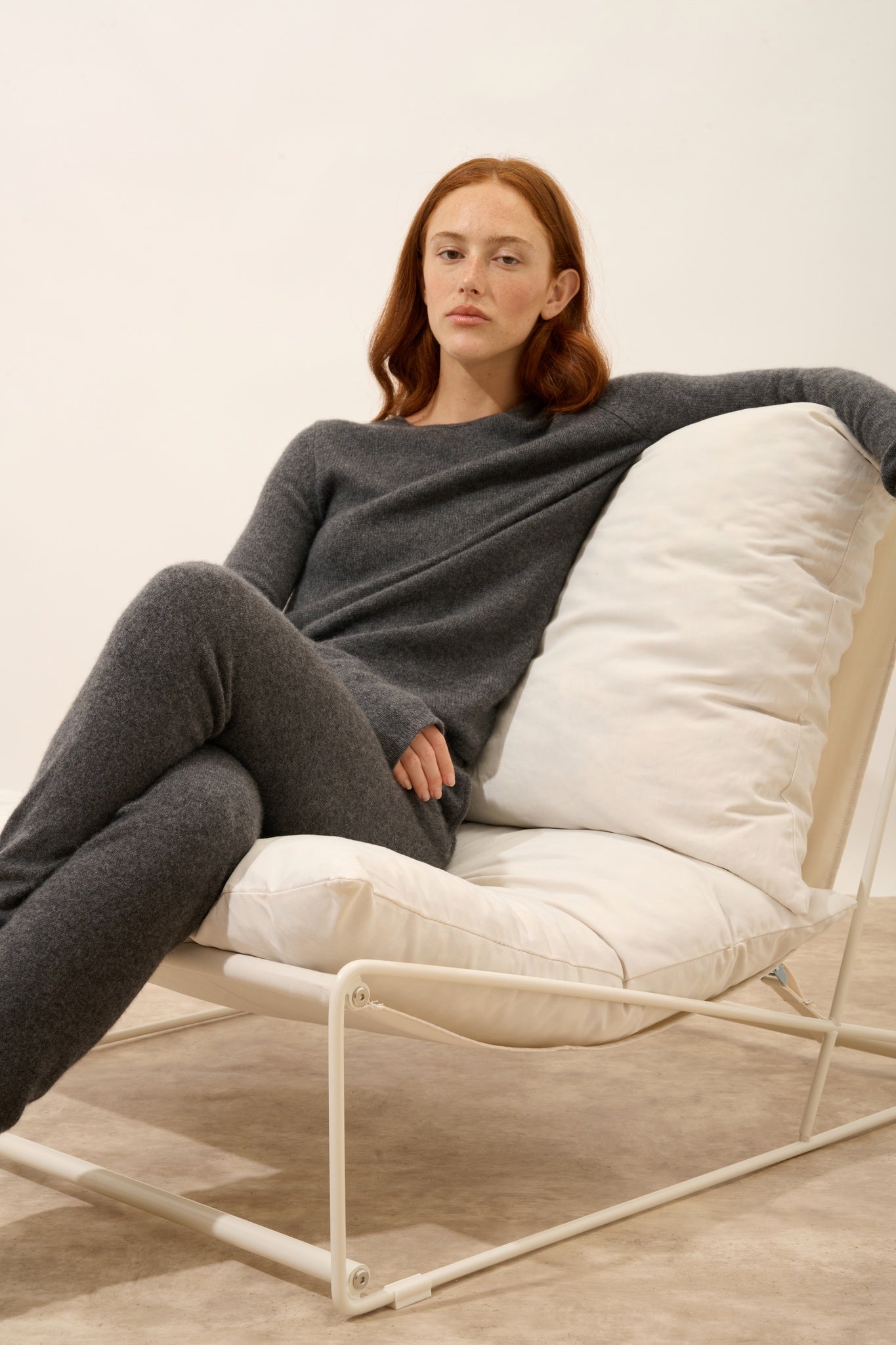 JOYCE pull col rond anthracite chiné