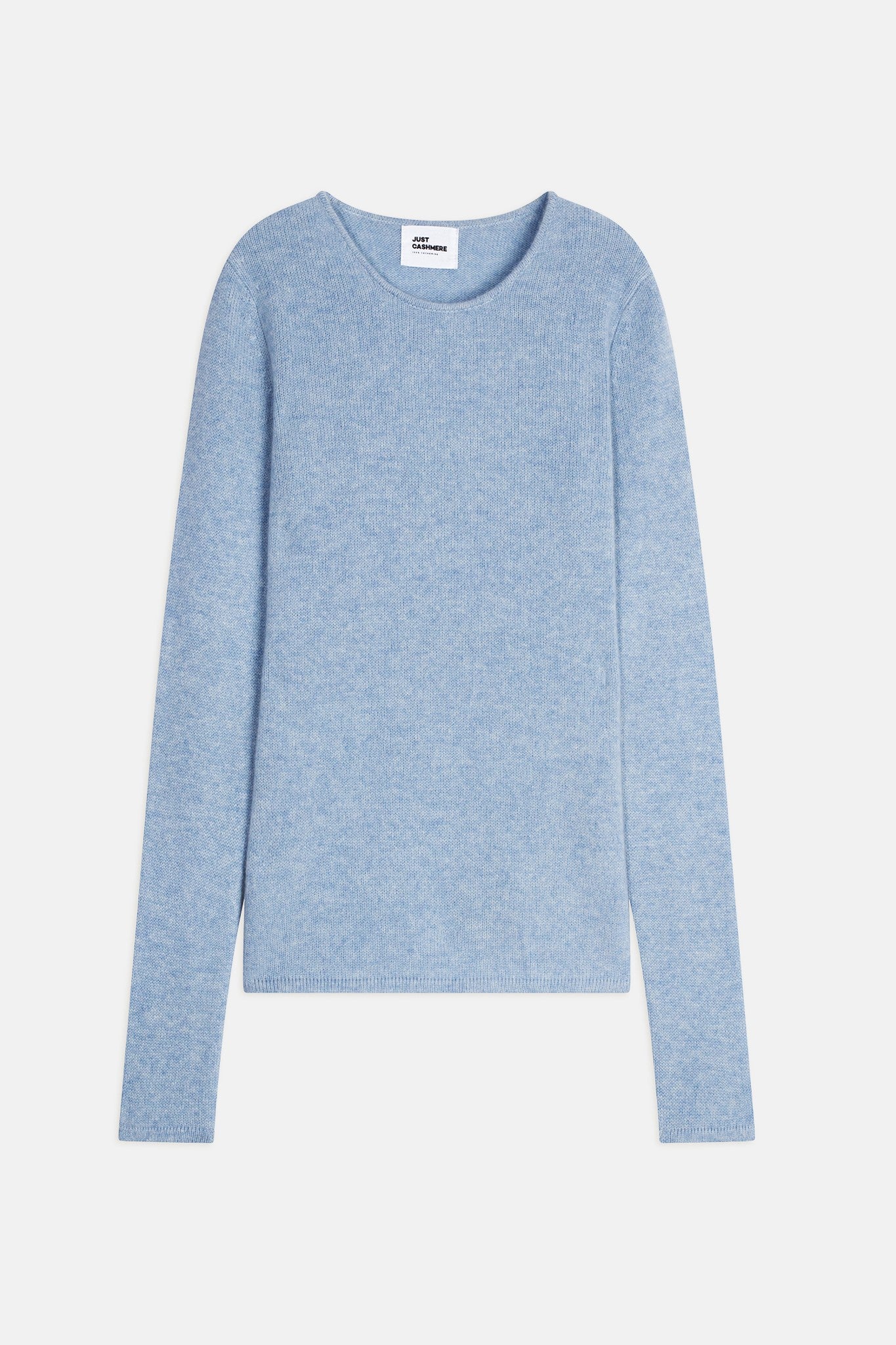 joyce pull col rond bleu ciel chiné