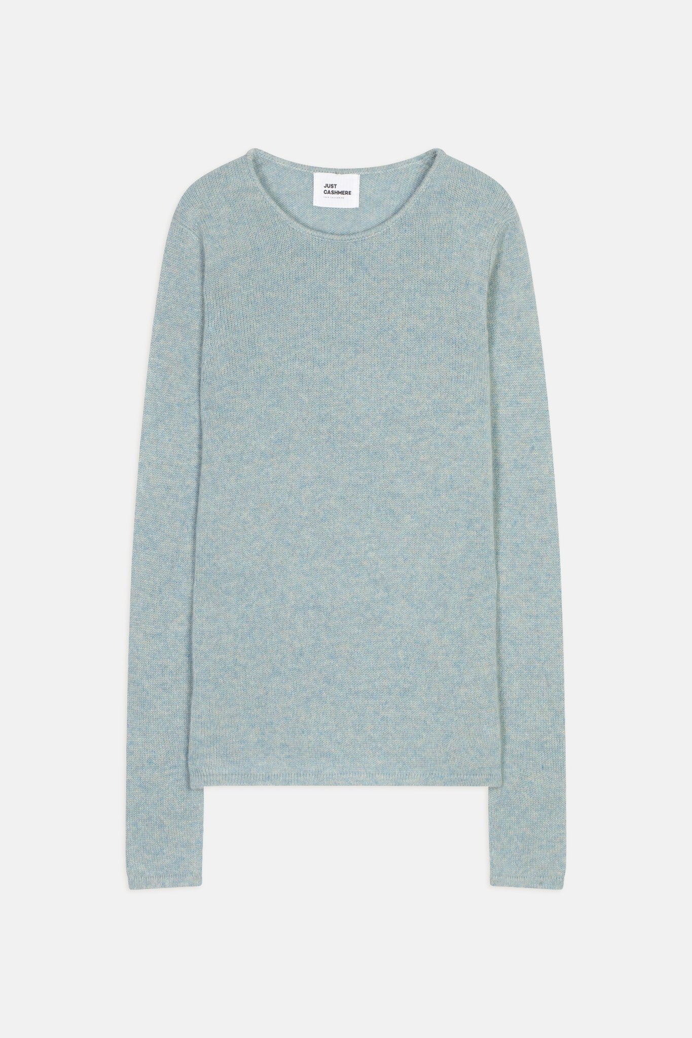 joyce pull col rond bleu gris chiné