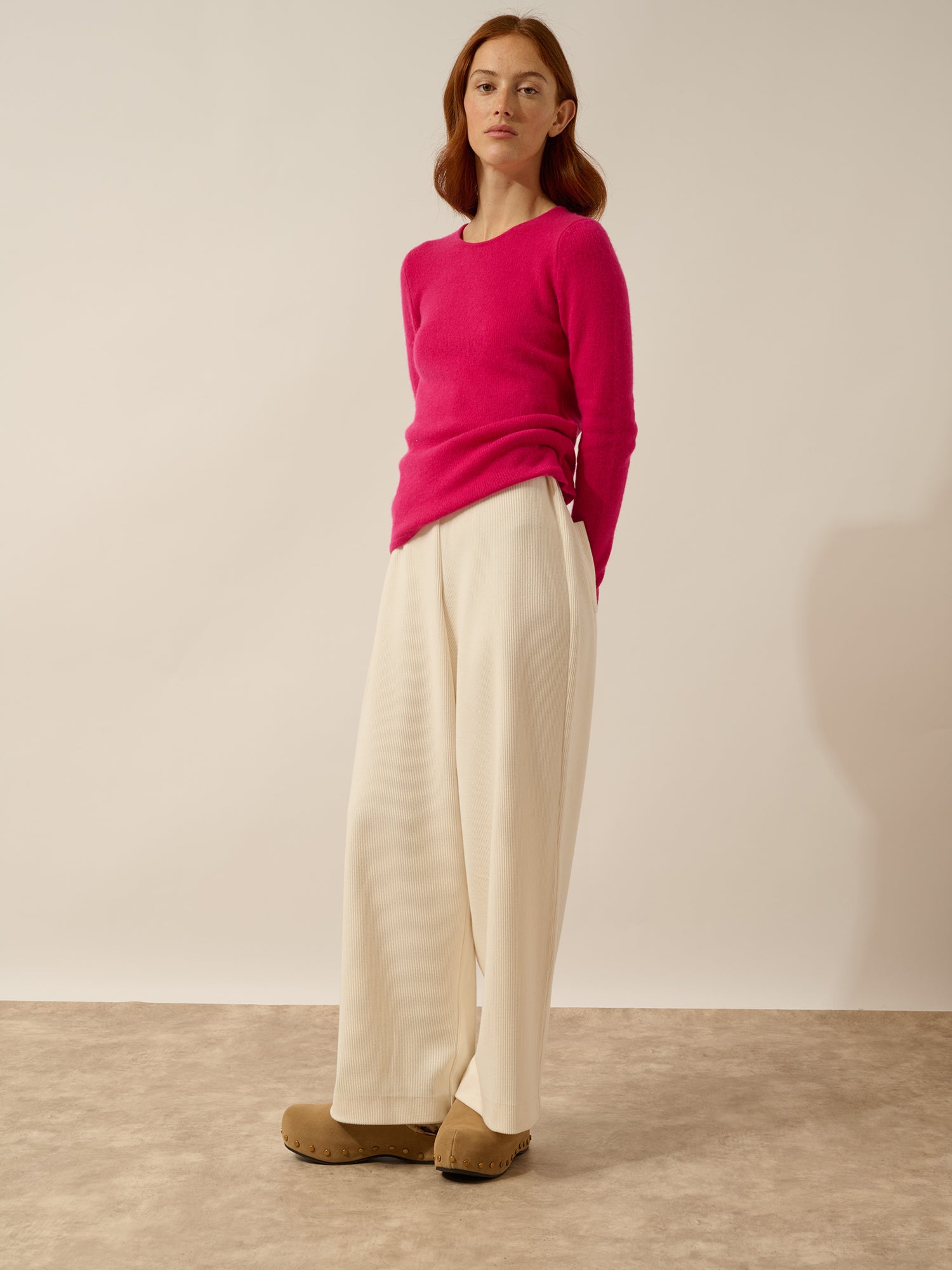 JOYCE pull col rond fuchsia