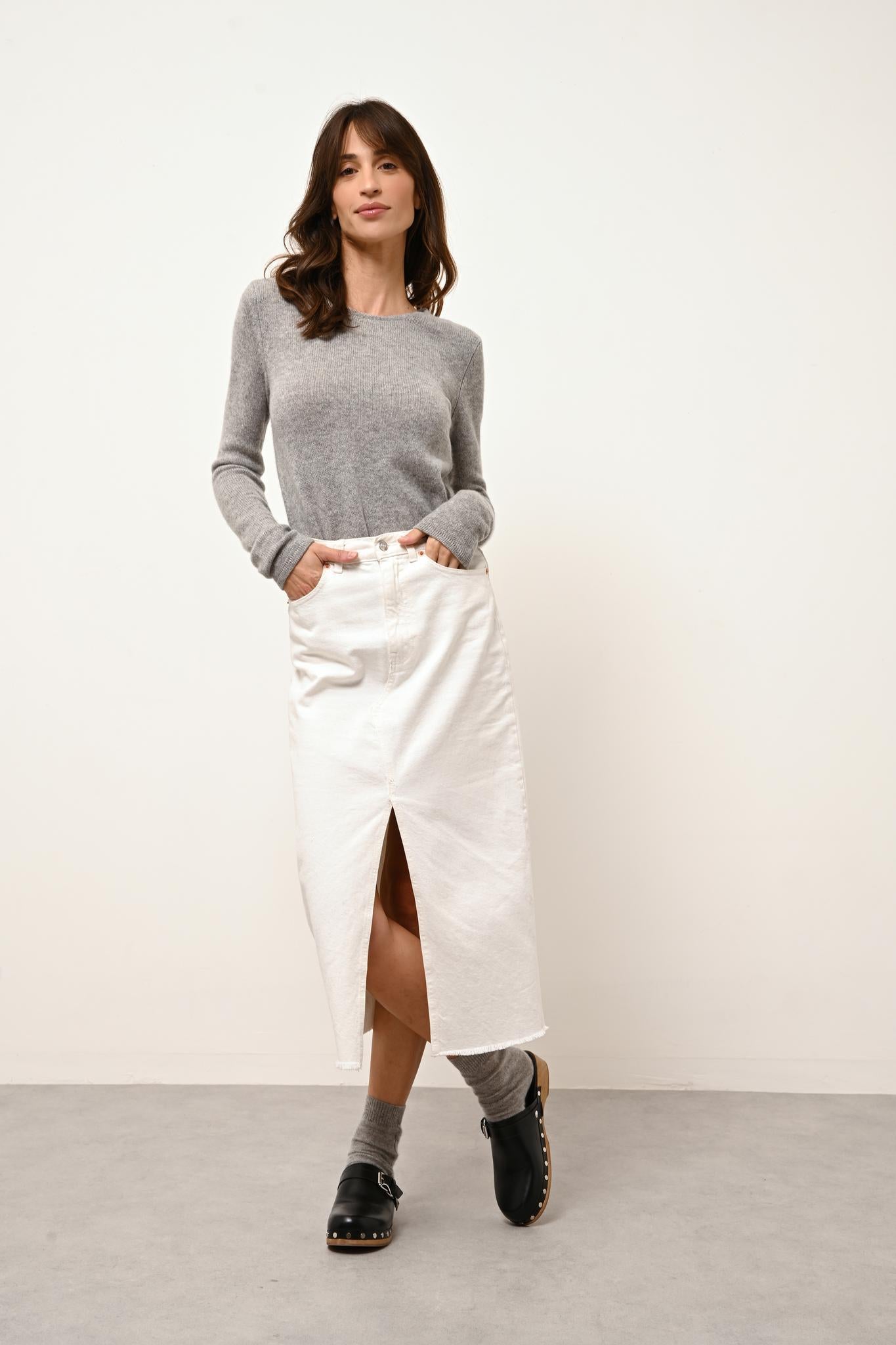 JOYCE pull col rond nuage chiné