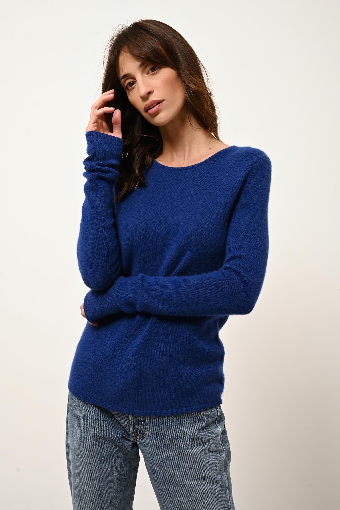 JOYCE pull col rond outremer