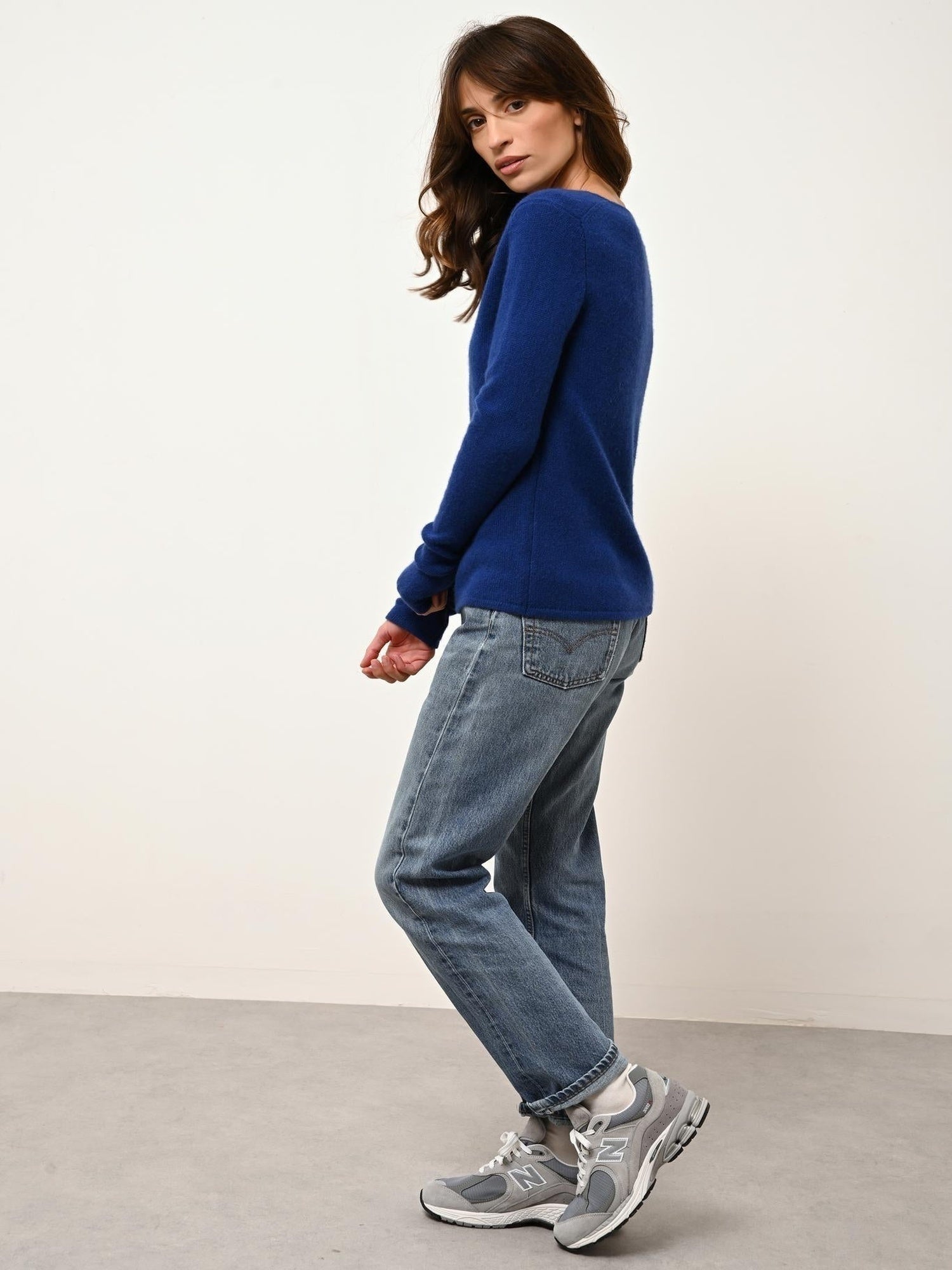 JOYCE pull col rond outremer