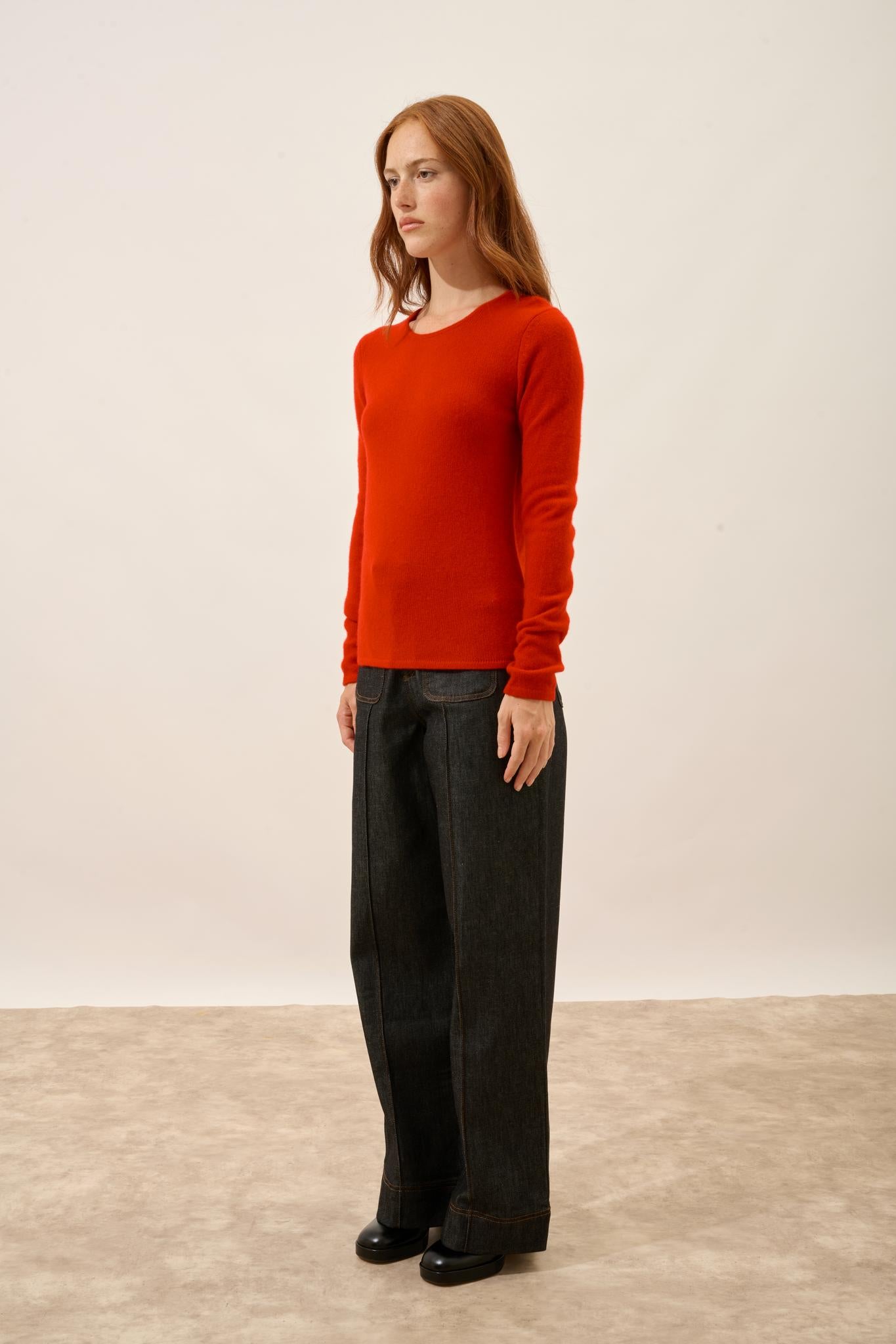 JOYCE pull col rond rouge