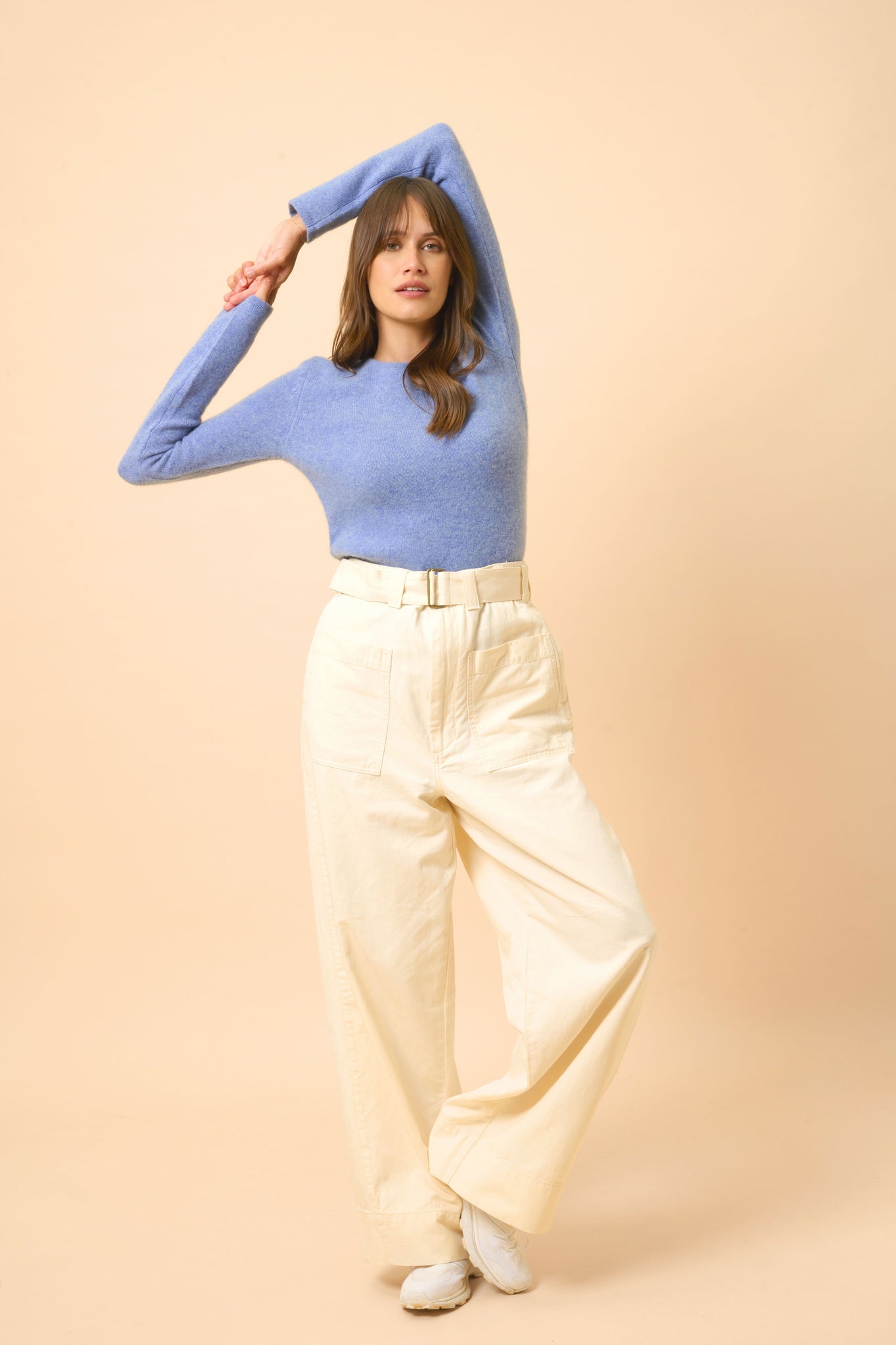 JOYCE pull col rond sky chiné