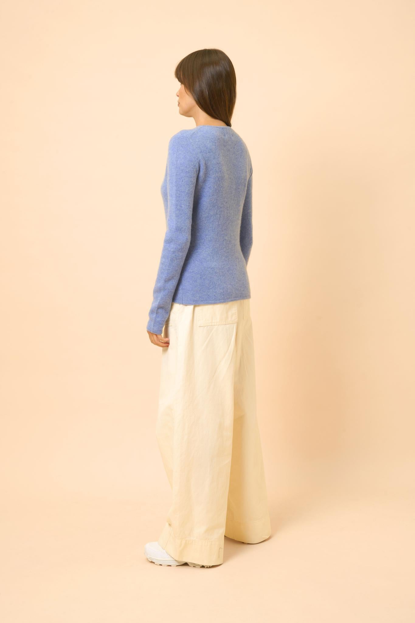 JOYCE pull col rond sky chiné