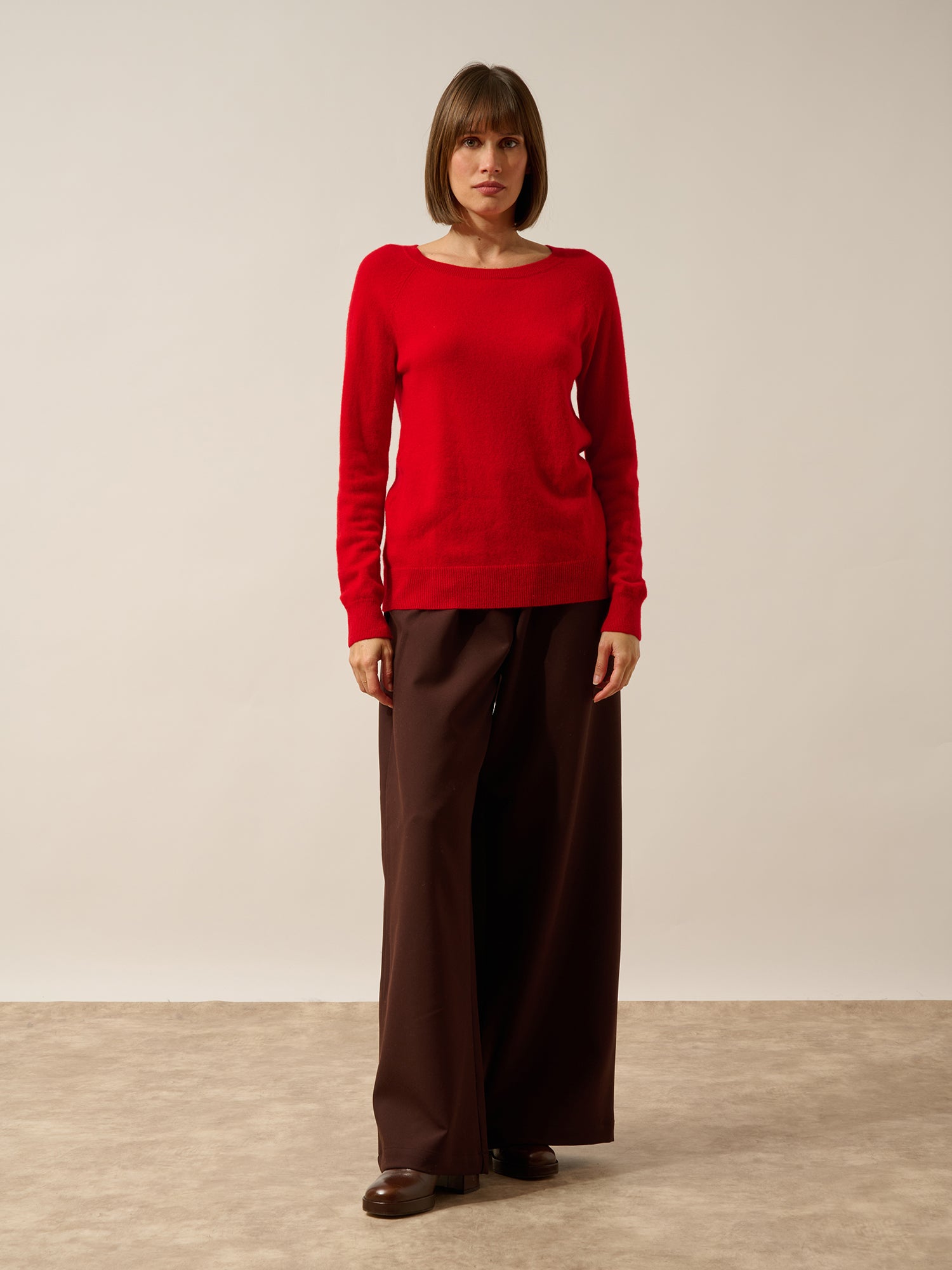 ABIGAIL pull col bateau goutte dos rouge