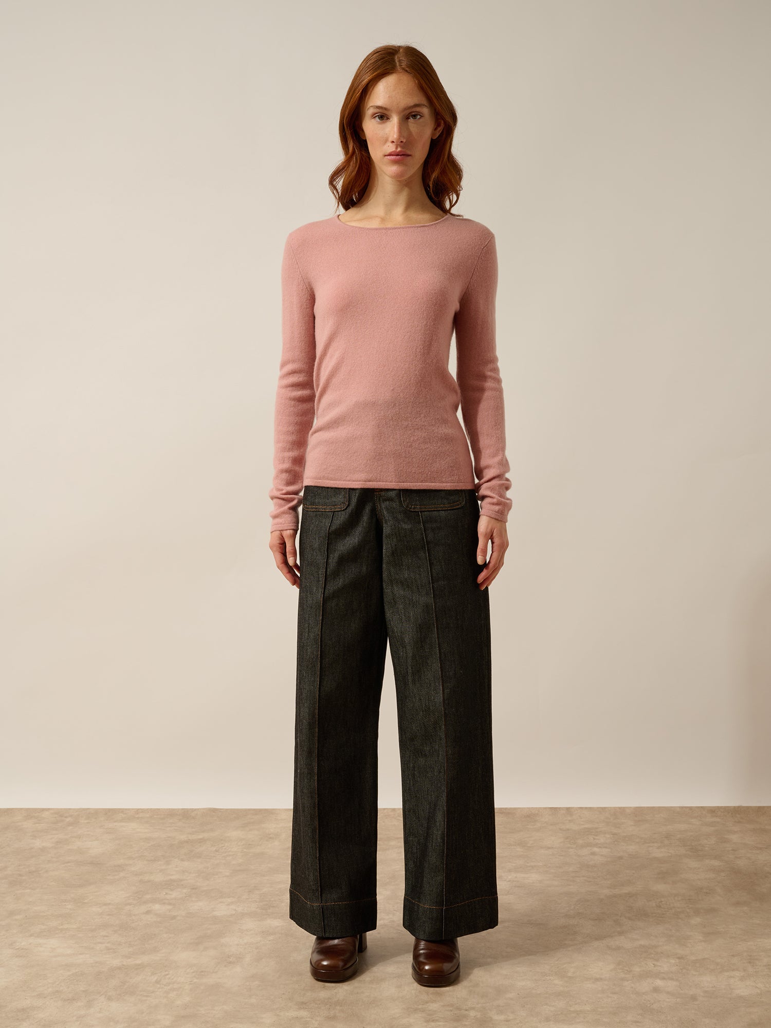 GRACE pull col bateau bois de rose