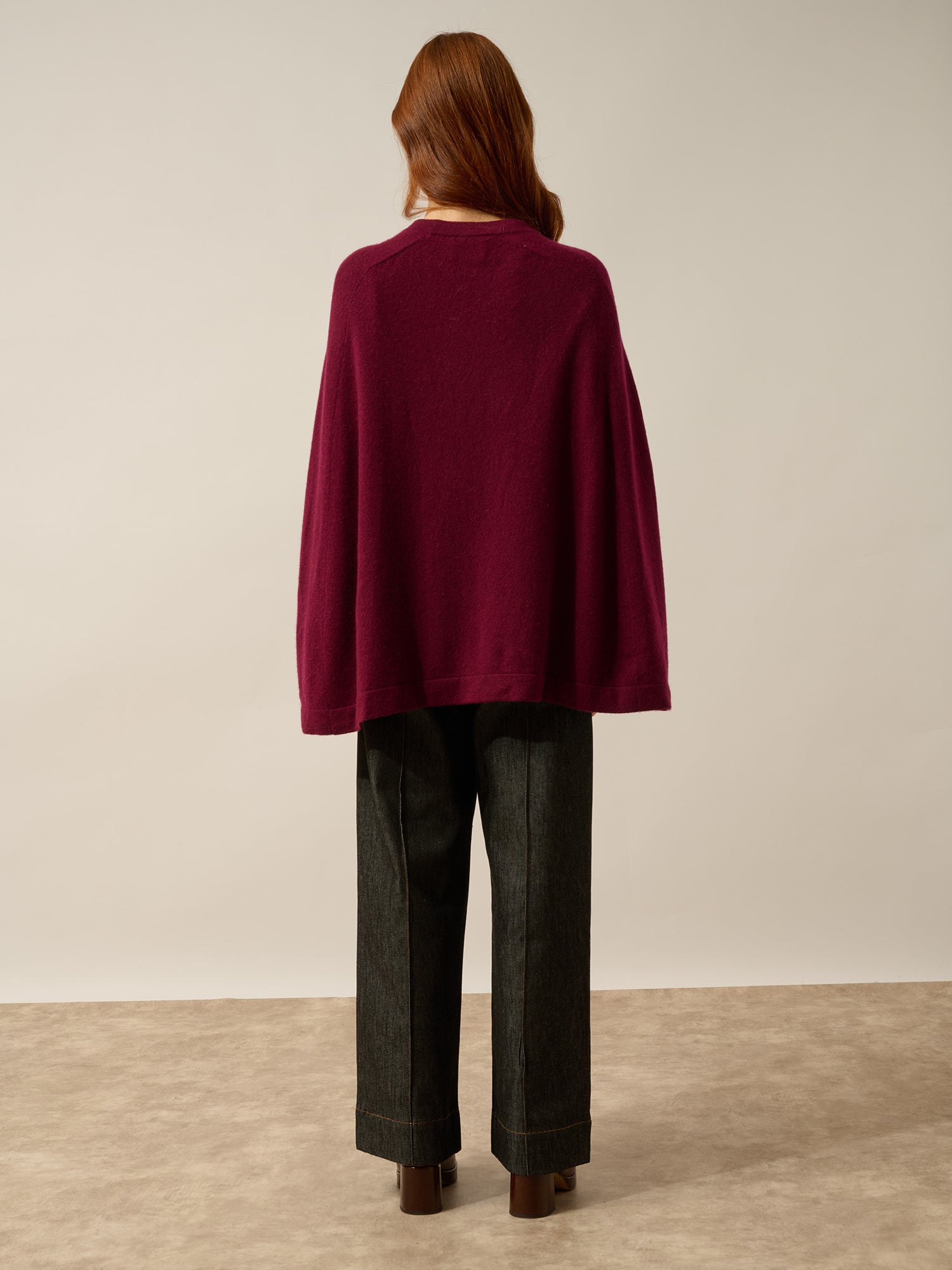 ALLOA cape ouverte col rond bordeaux
