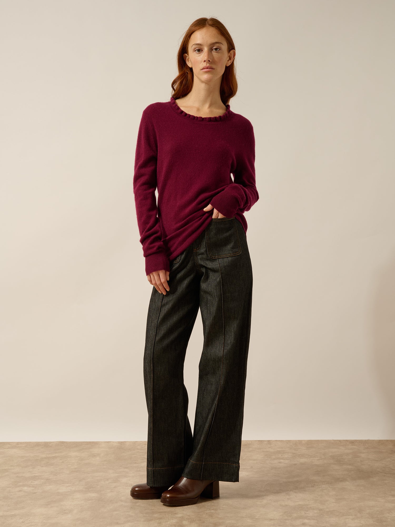 CHARLIE burgundy turtleneck sweater