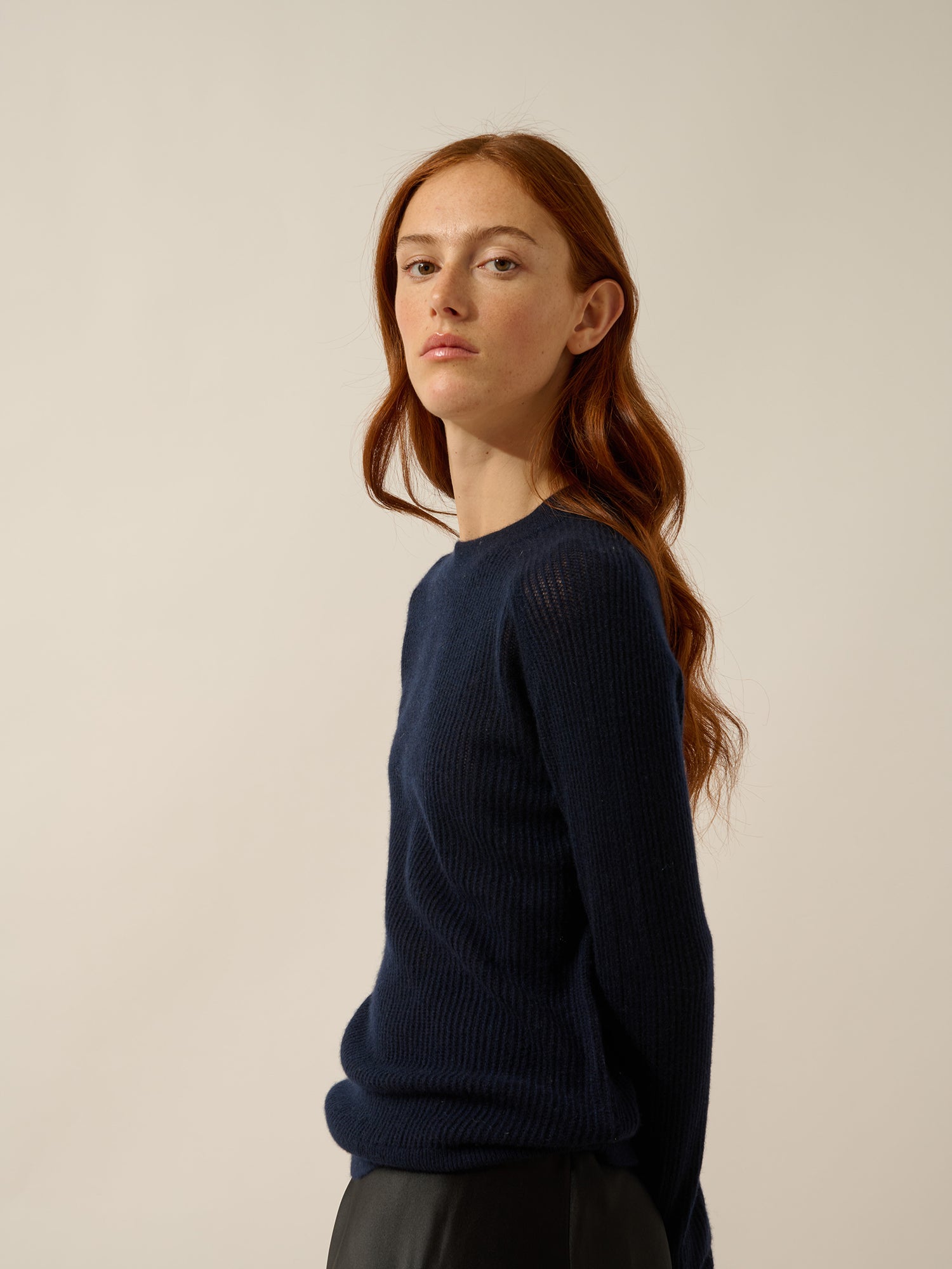 CALLIE pull col rond navy