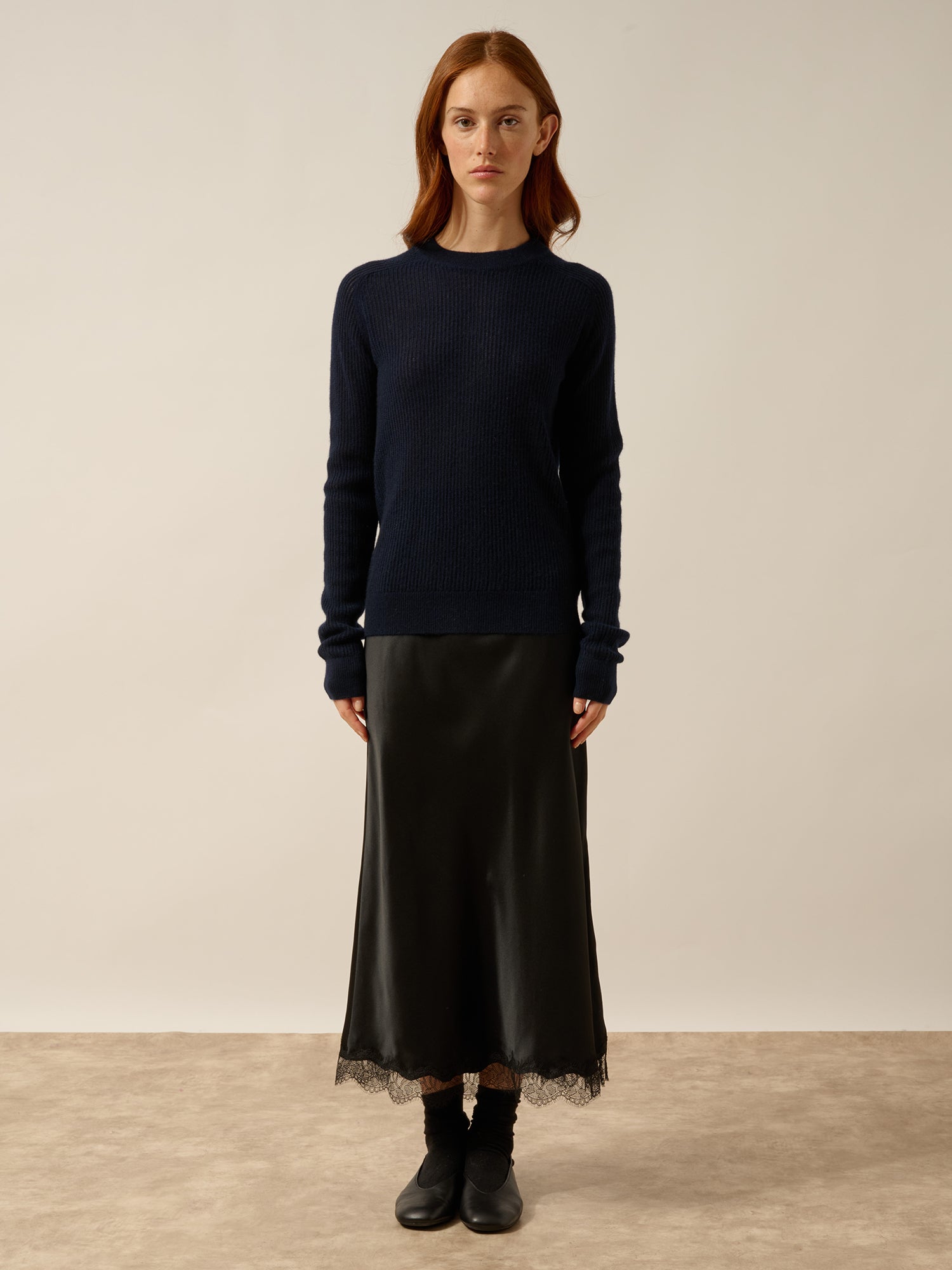 CALLIE pull col rond navy