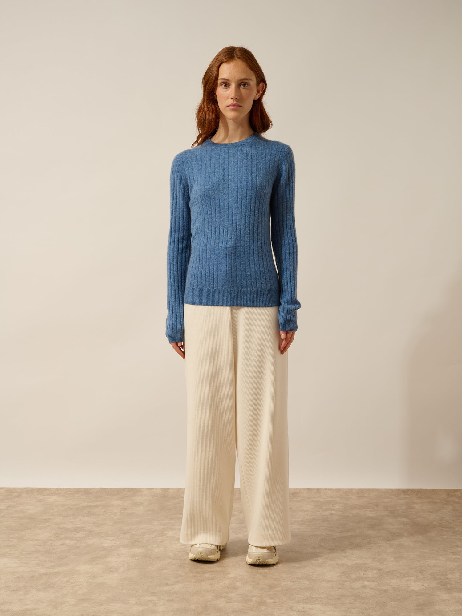 AVANA denim blue round-neck sweater