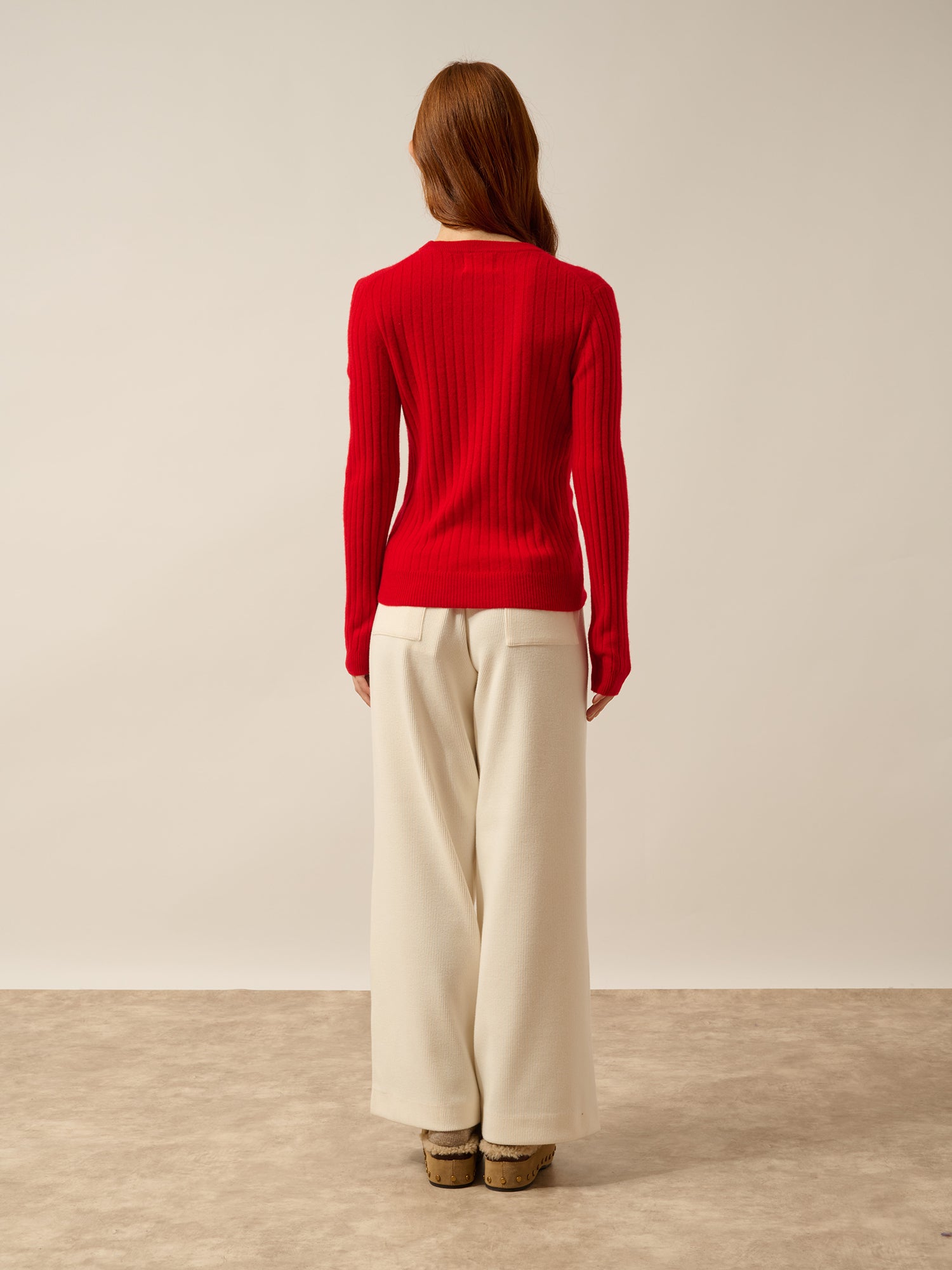 AVANA pull col rond rouge