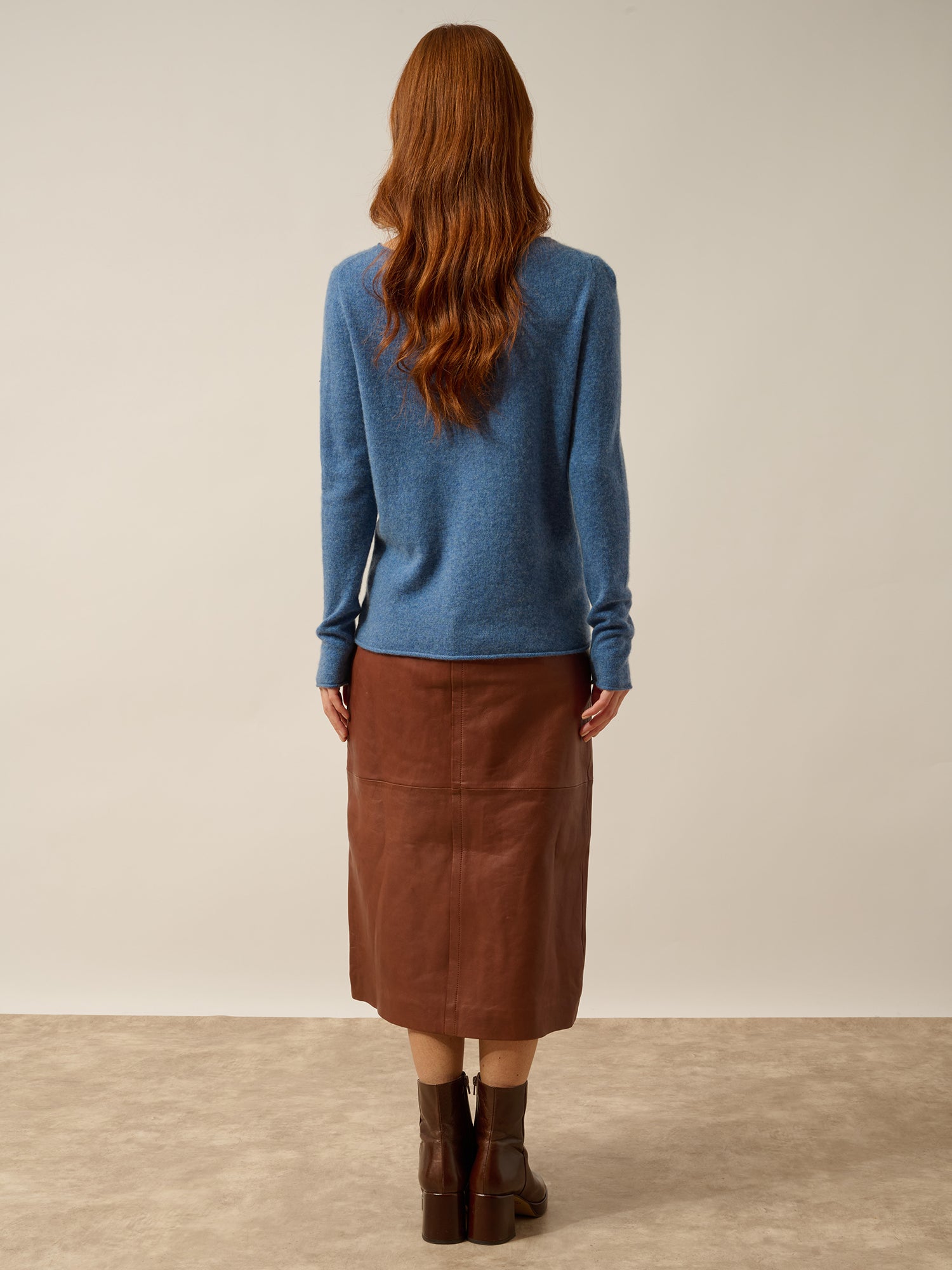 GRACE pull col bateau bleu denim