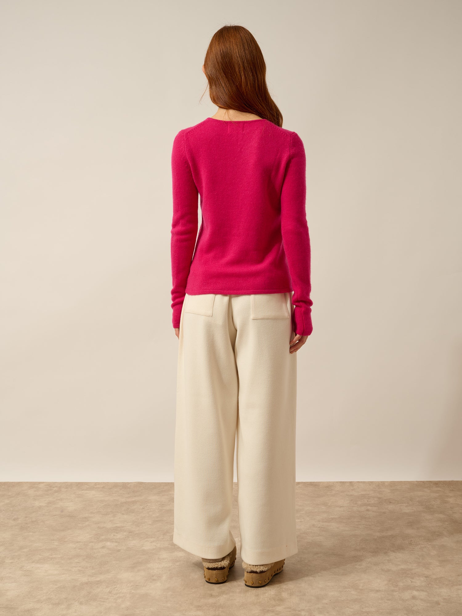 JOYCE pull col rond fuchsia