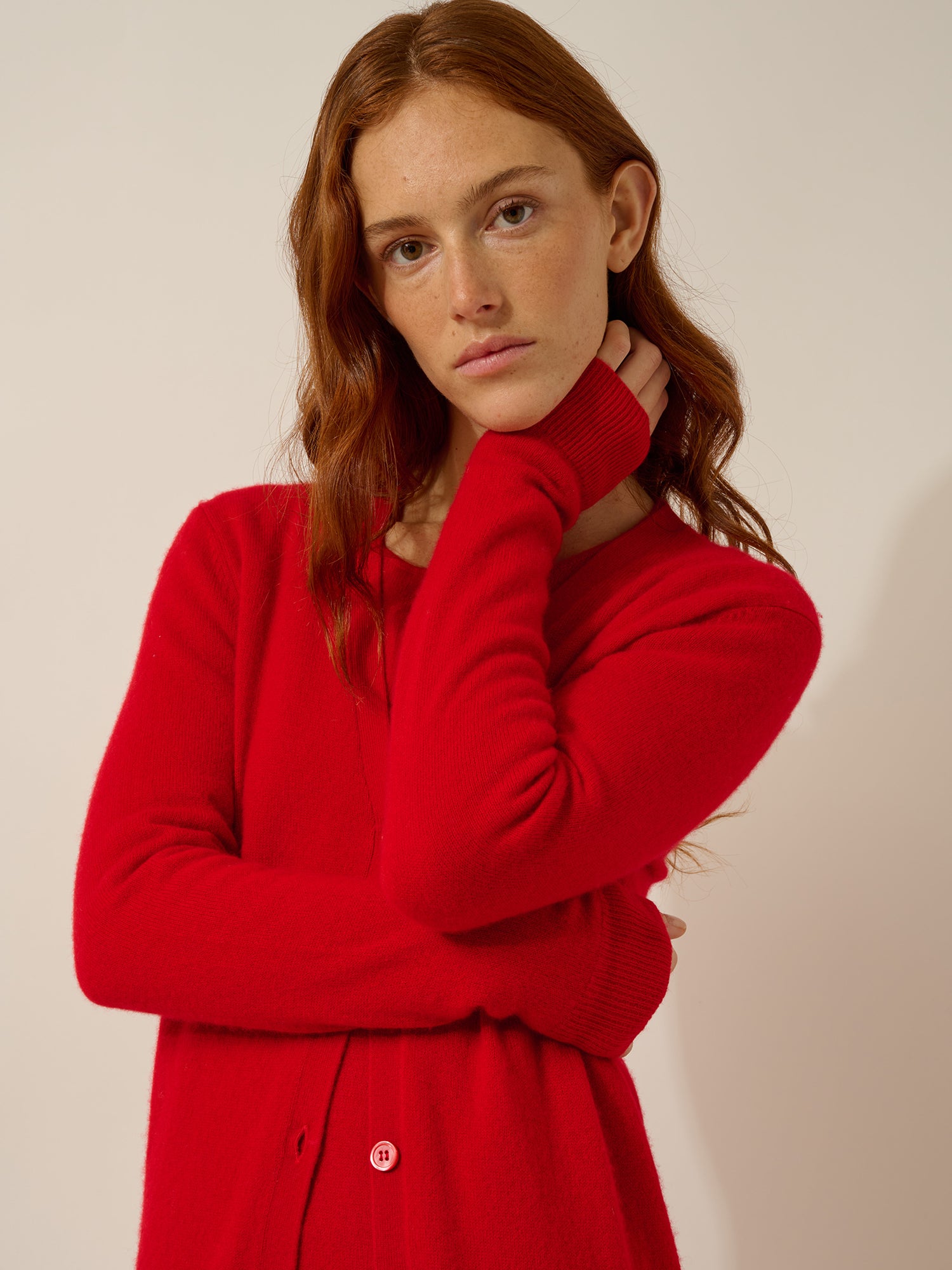 CHELSEA cardigan col v rouge