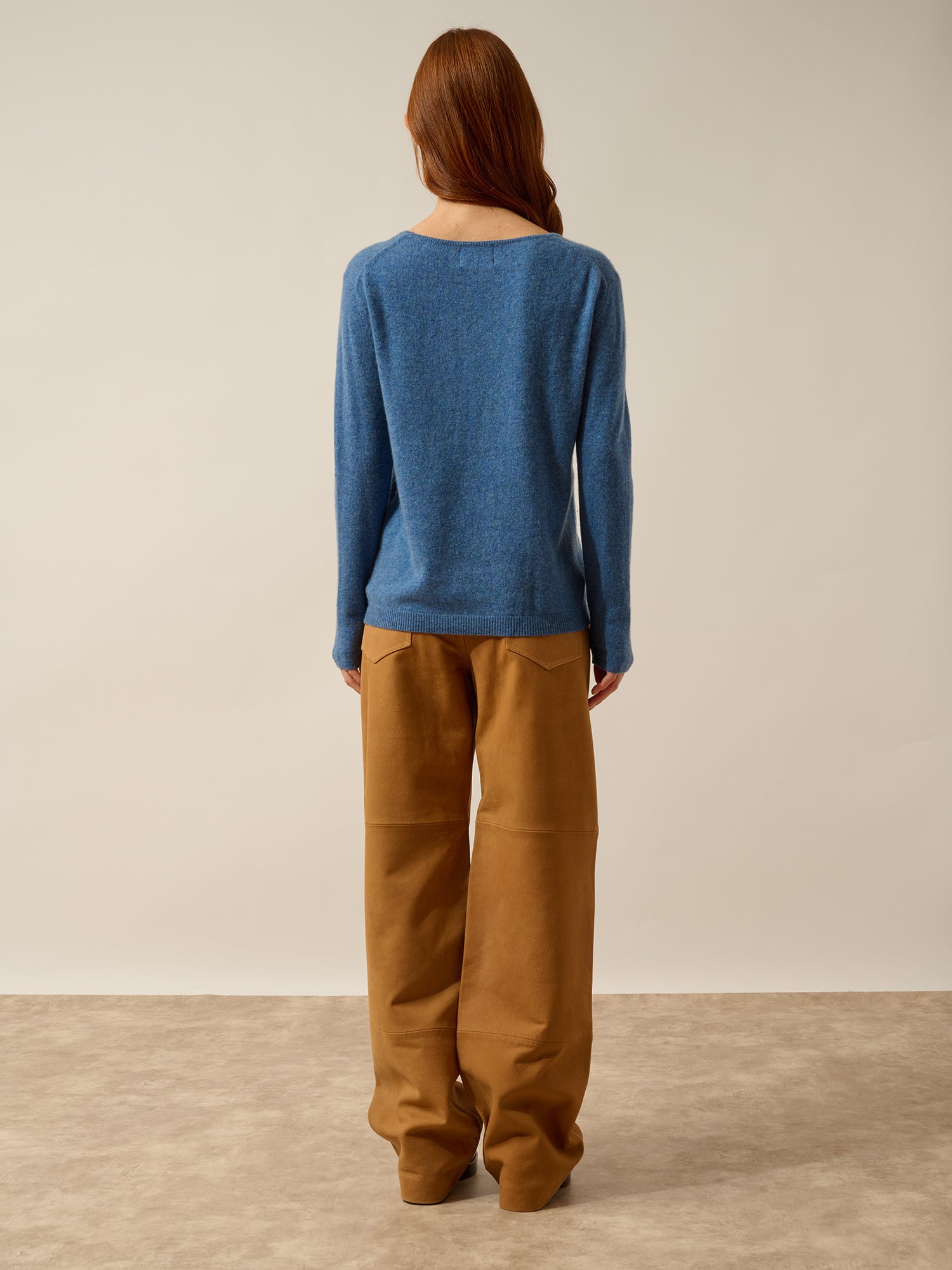 FIONA boat-neck sweater denim blue