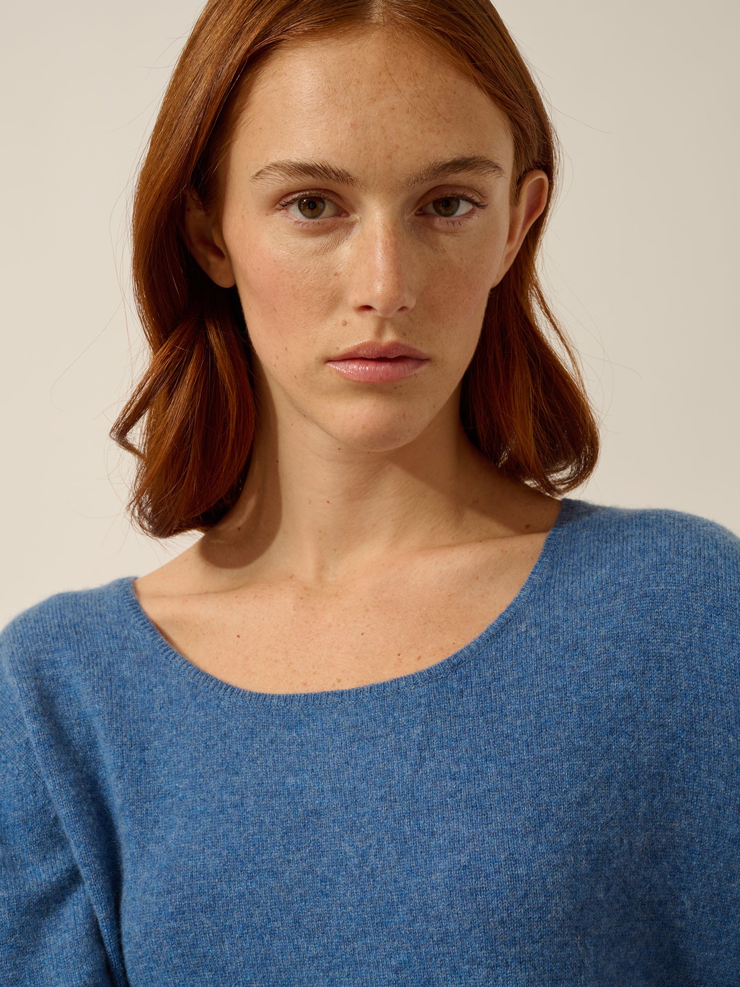FIONA boat-neck sweater denim blue